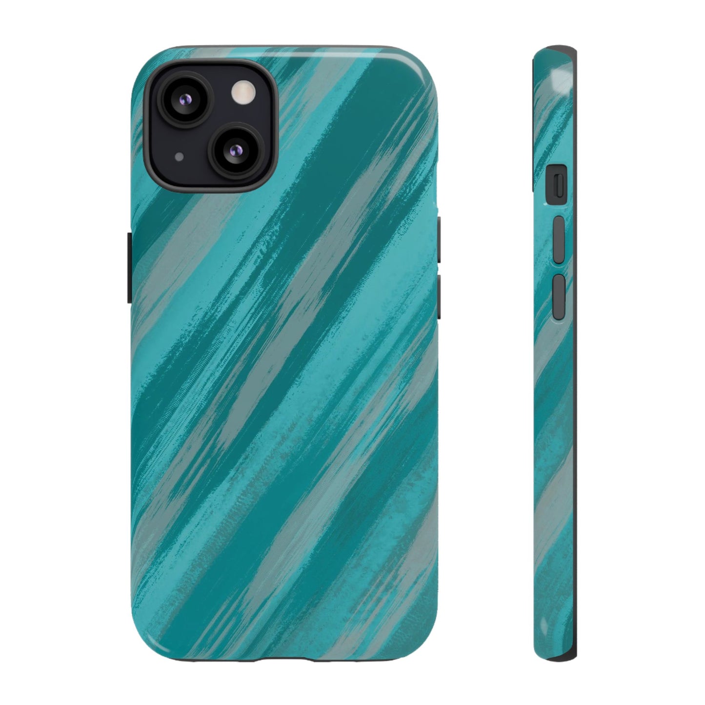 Striped Phone Case Aqua