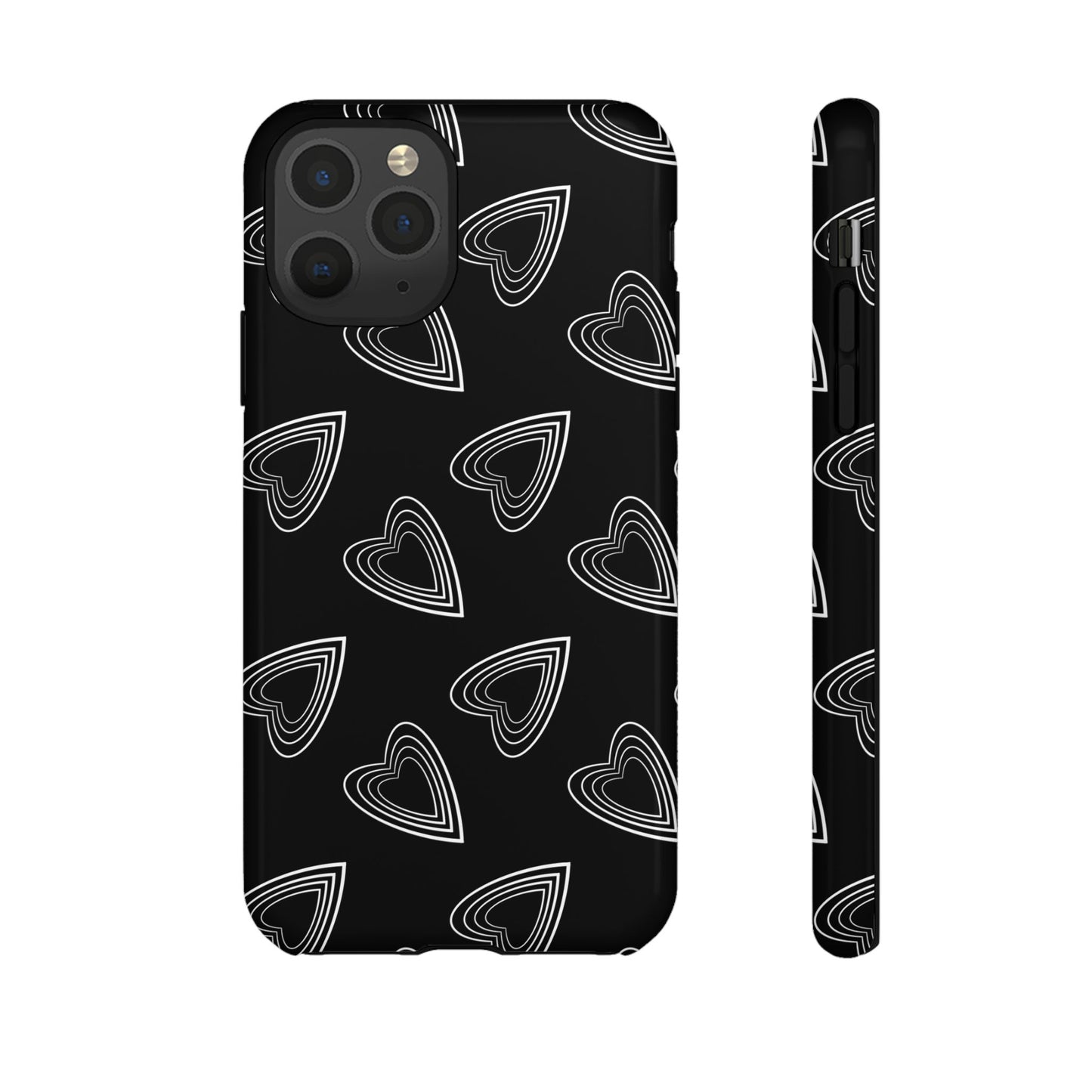 Hearts Phone Case Black