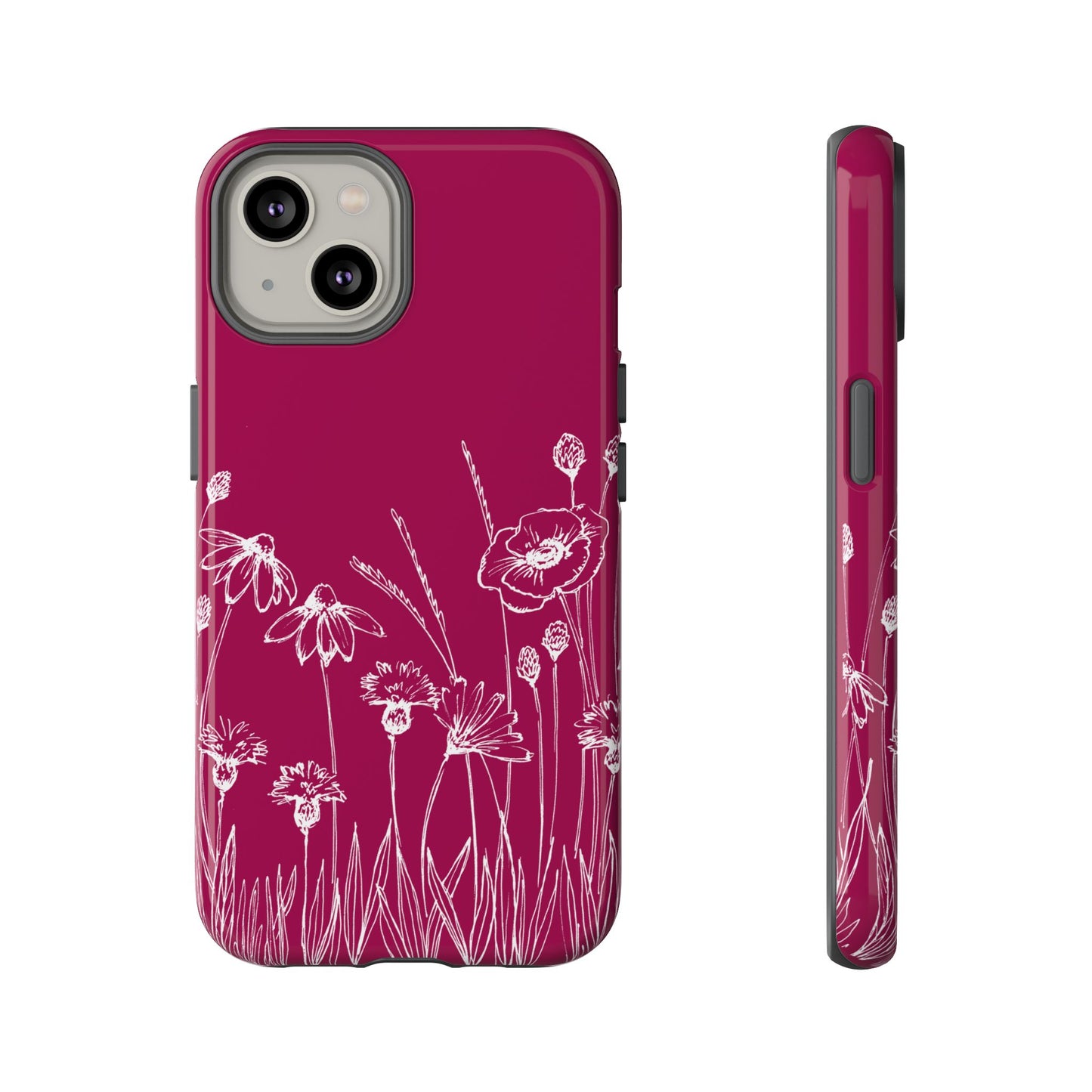 Doodle Flower Phone Case Berry