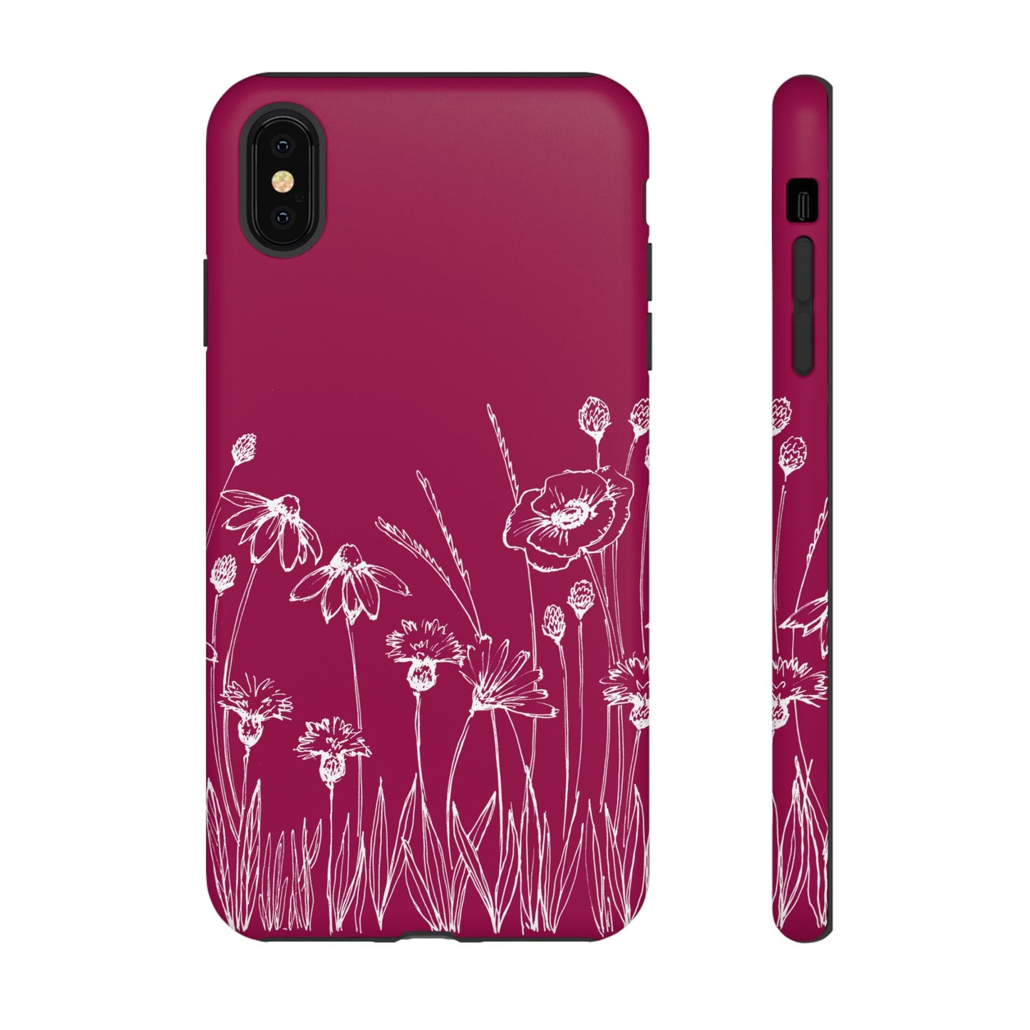 Doodle Flower Phone Case Berry