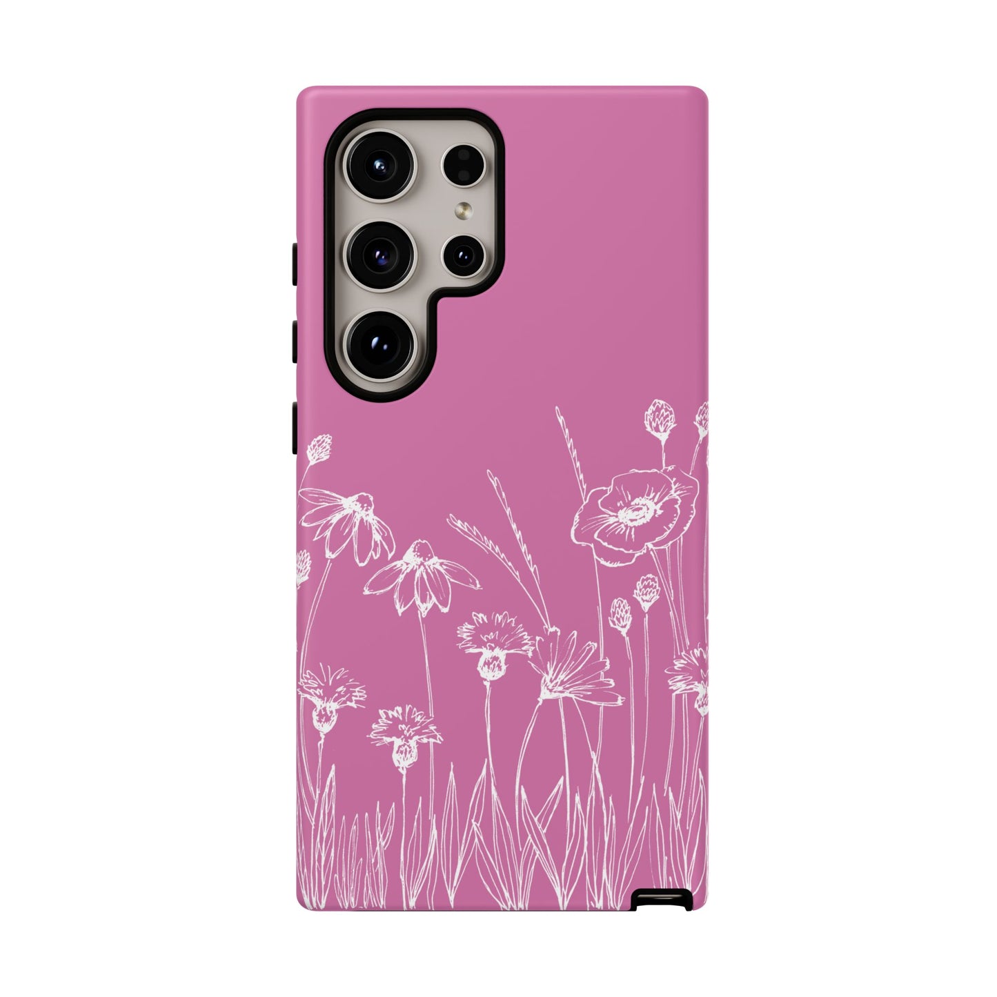 Doodle Flower Phone Case Pink