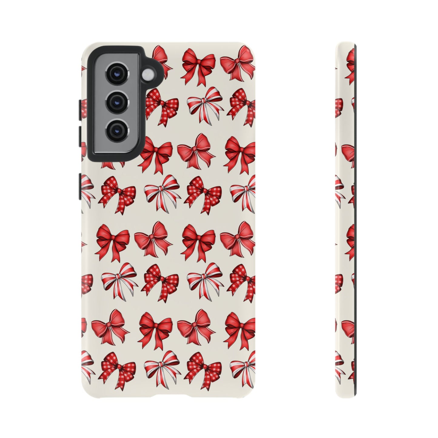 Christmas Bow Phone Case Cream