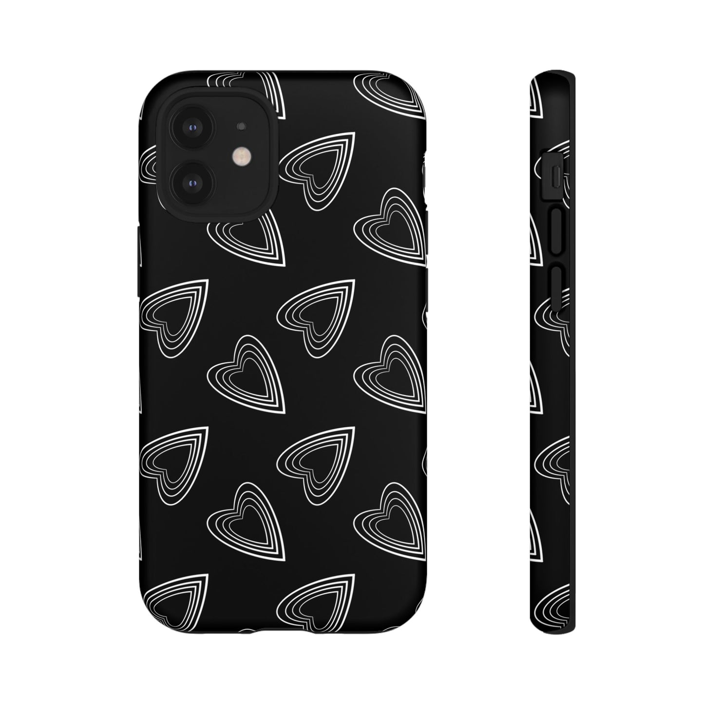 Hearts Phone Case Black