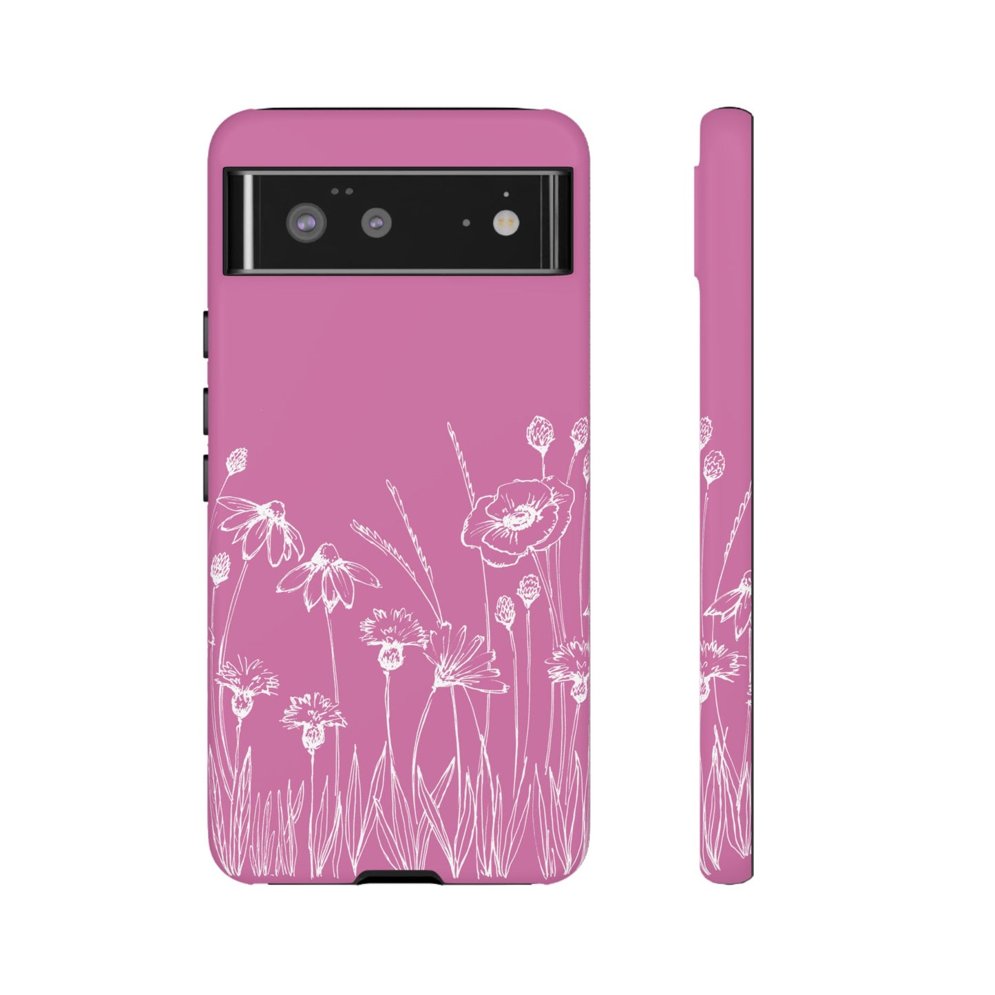 Doodle Flower Phone Case Pink