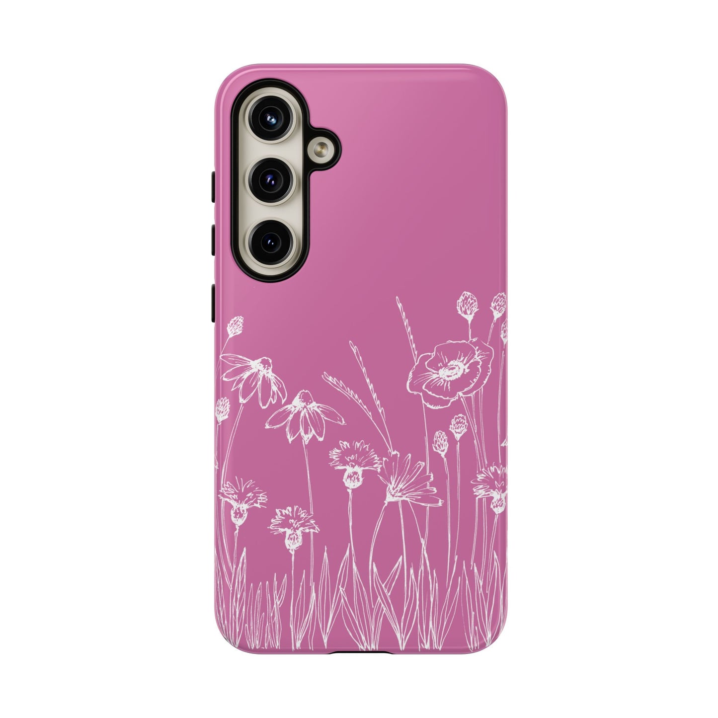 Doodle Flower Phone Case Pink