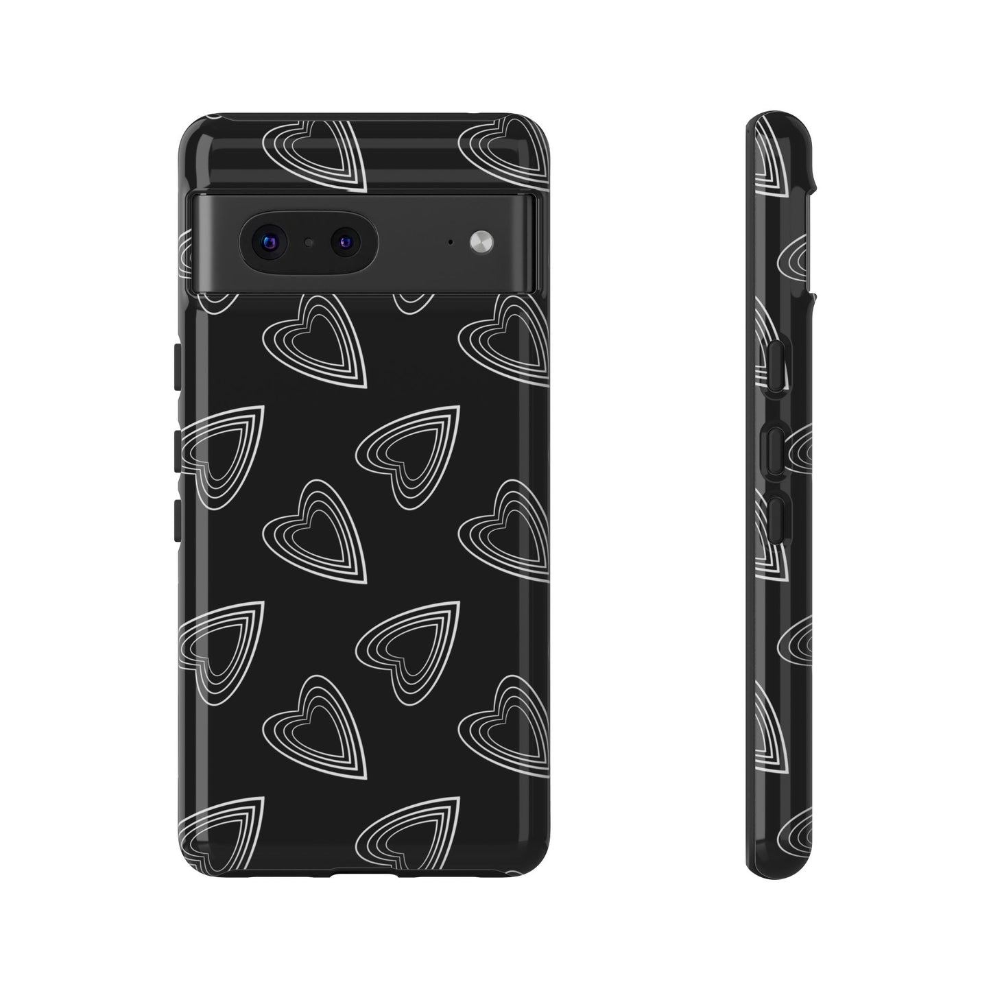 Hearts Phone Case Black