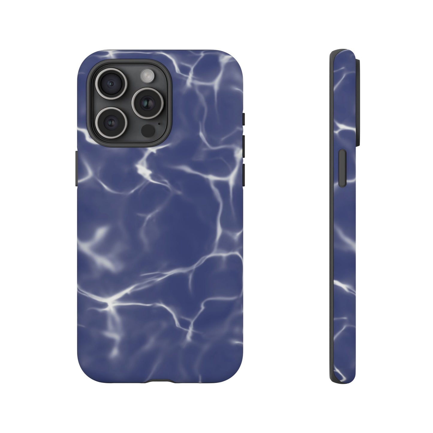 Marble Print Phone Case Dark Blue