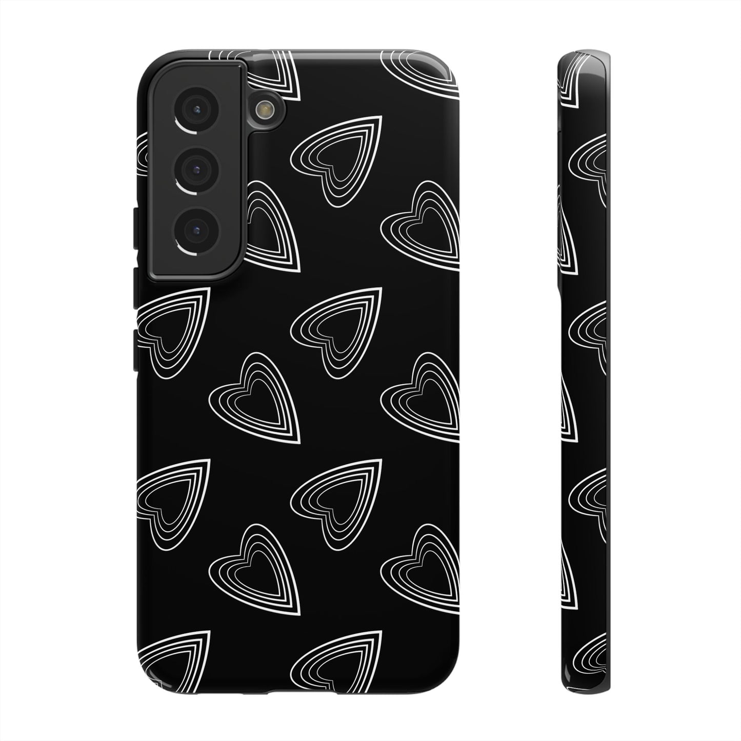 Hearts Phone Case Black