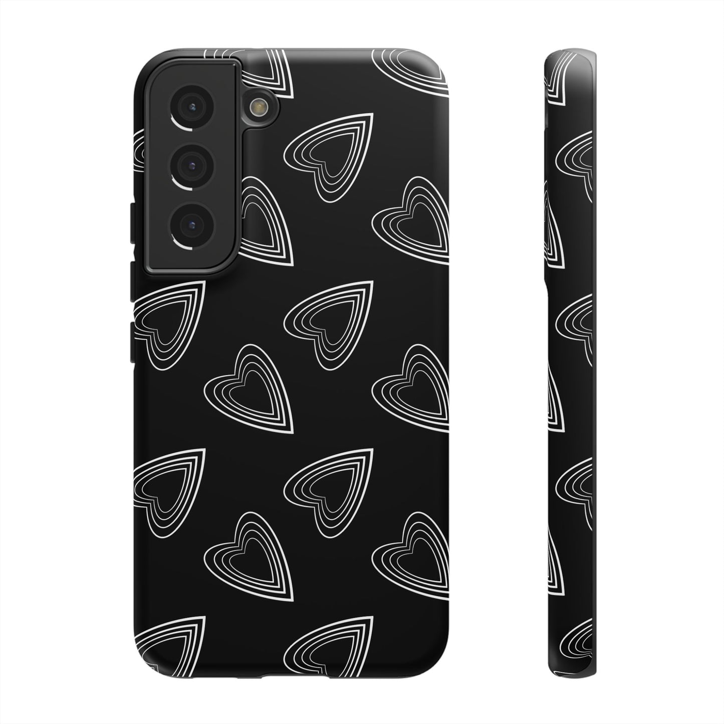 Hearts Phone Case Black