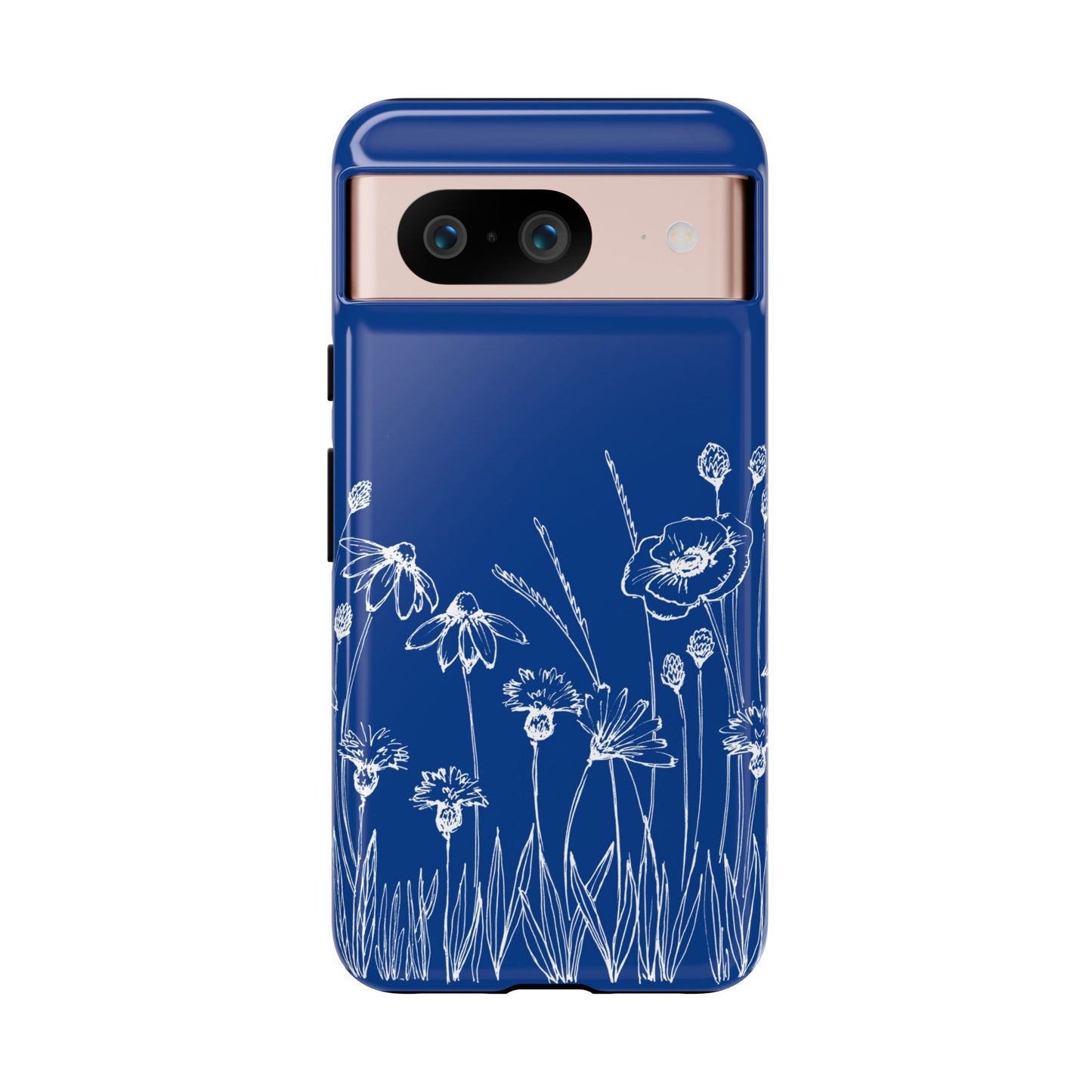 Doodle Flower Phone Case Blue