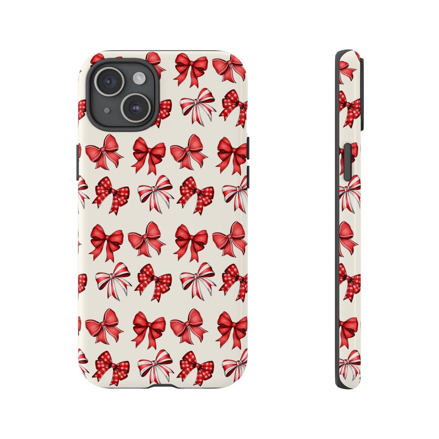 Christmas Bow Phone Case Cream