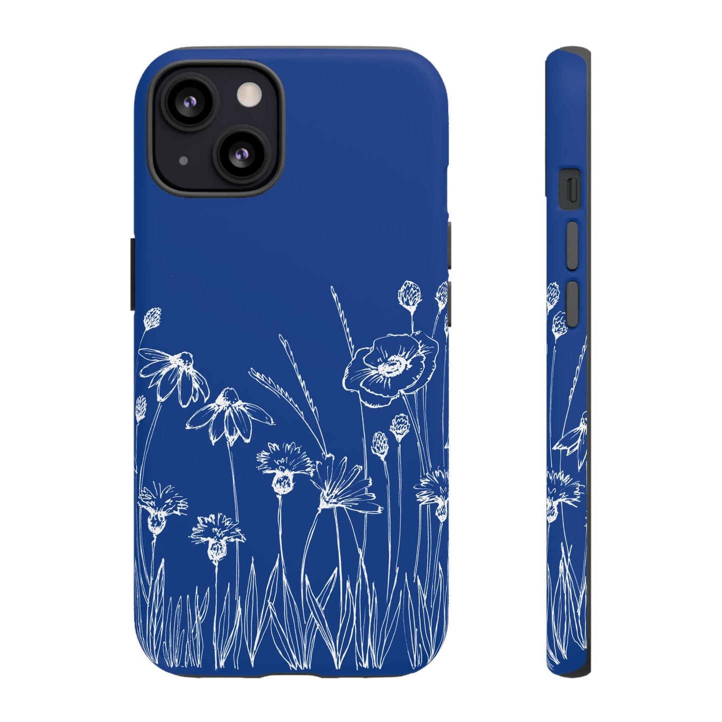 Doodle Flower Phone Case Blue