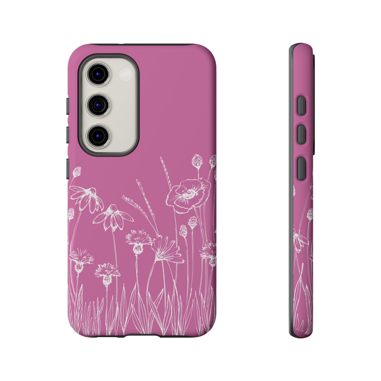 Doodle Flower Phone Case Pink