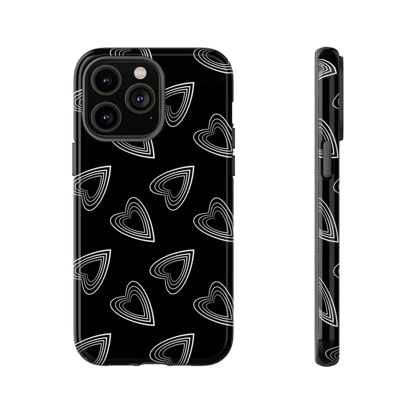 Hearts Phone Case Black