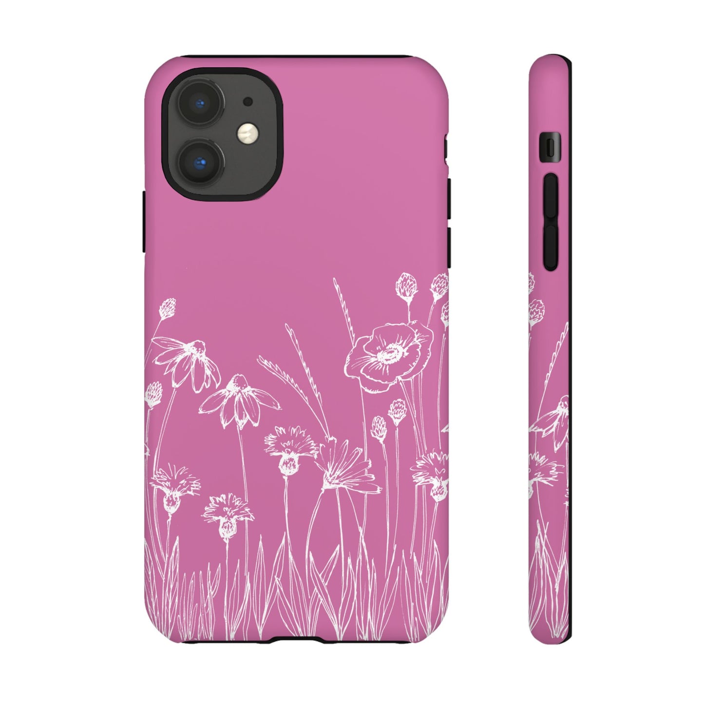 Doodle Flower Phone Case Pink