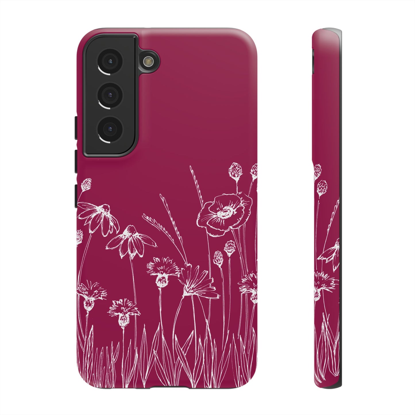 Doodle Flower Phone Case Berry