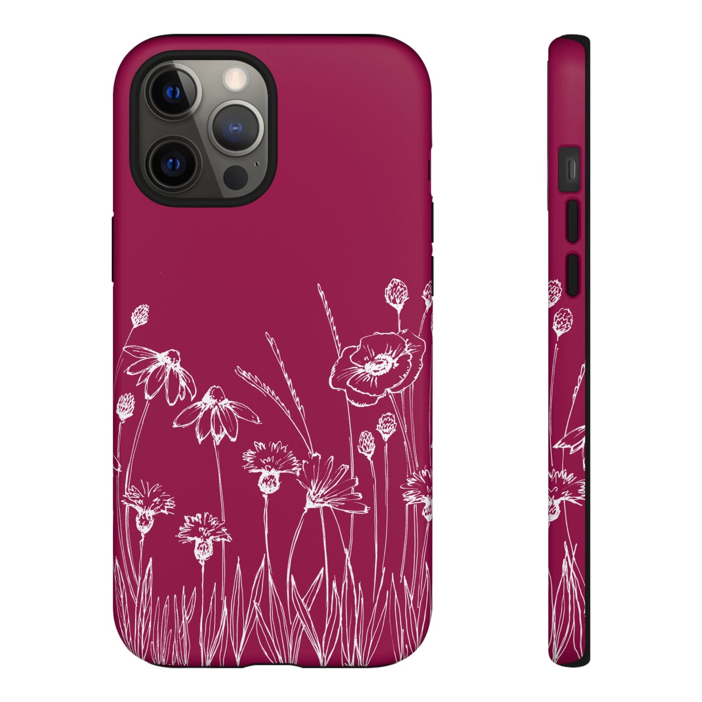 Doodle Flower Phone Case Berry