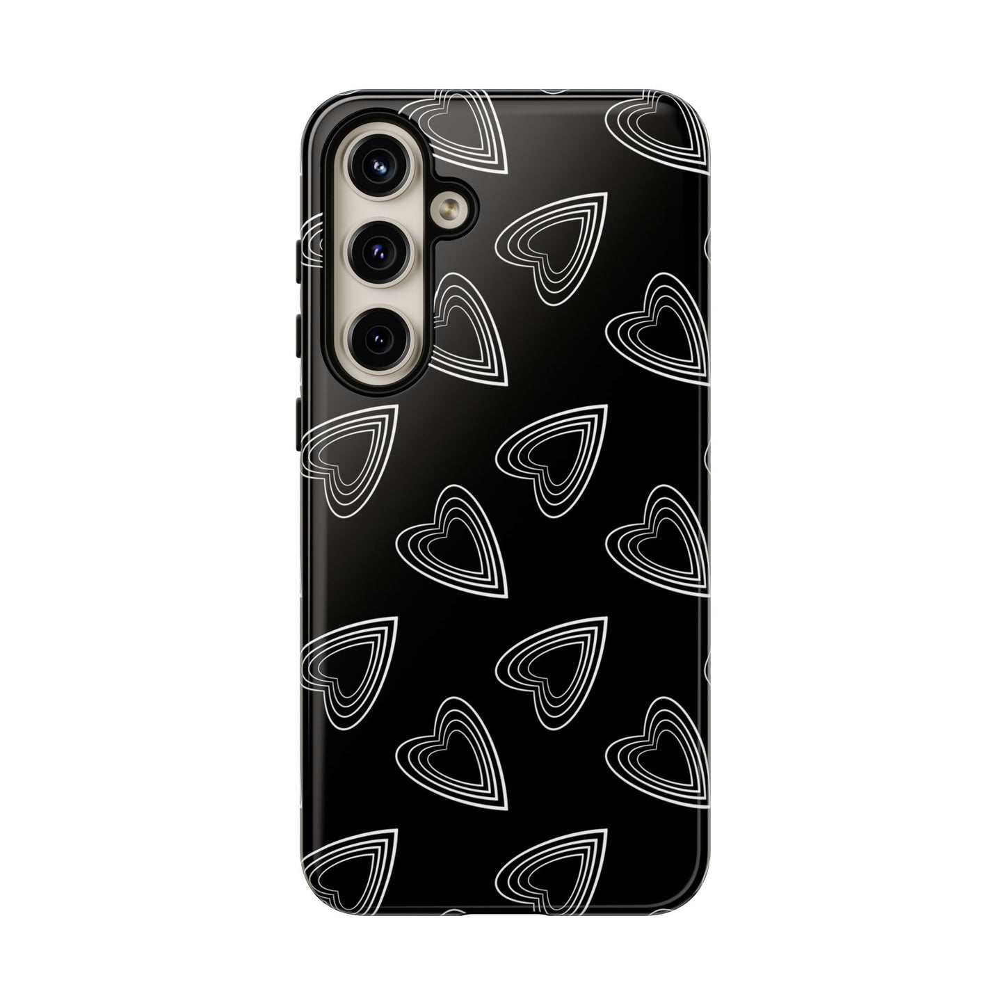 Hearts Phone Case Black