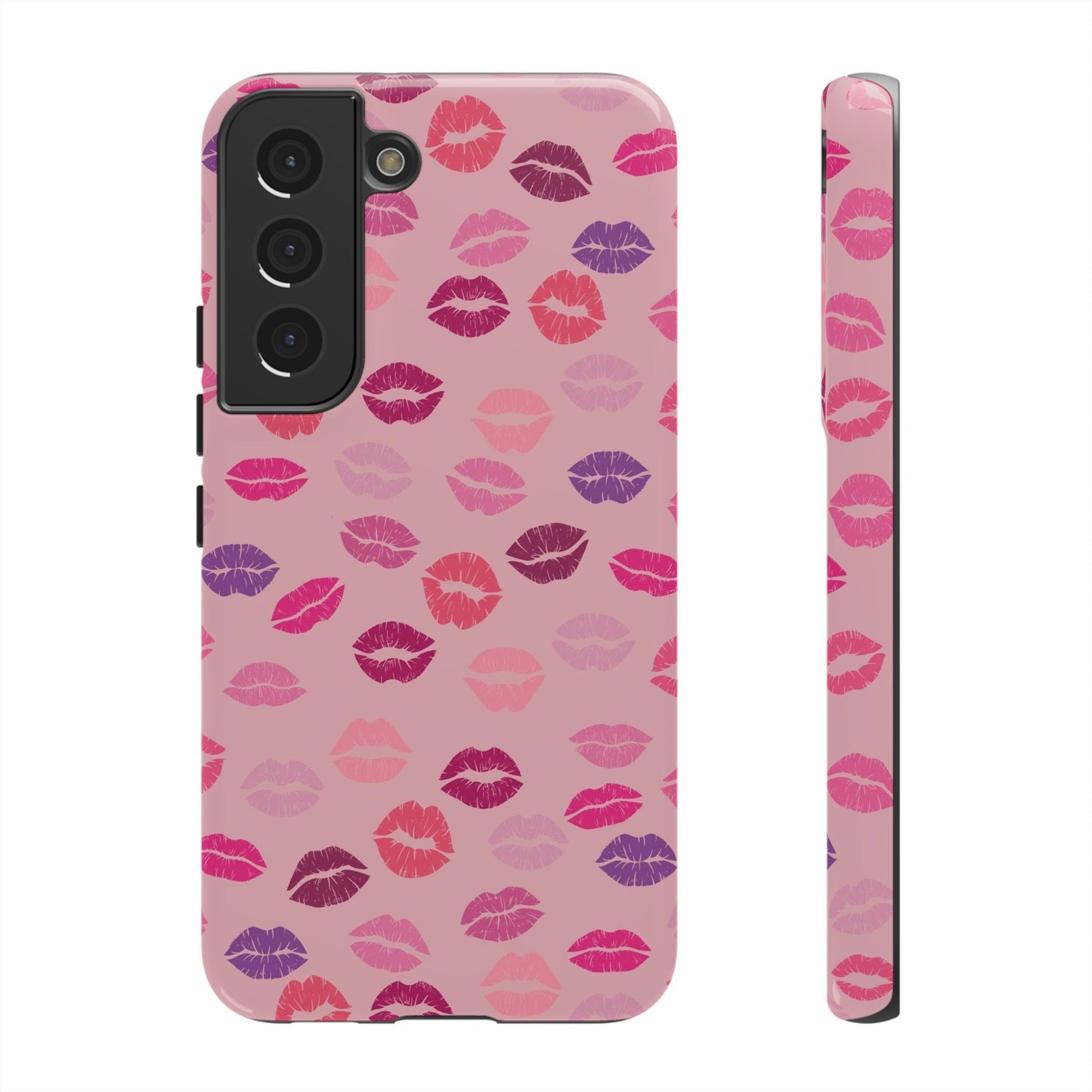 Lipstick Kisses Phone Case Pink