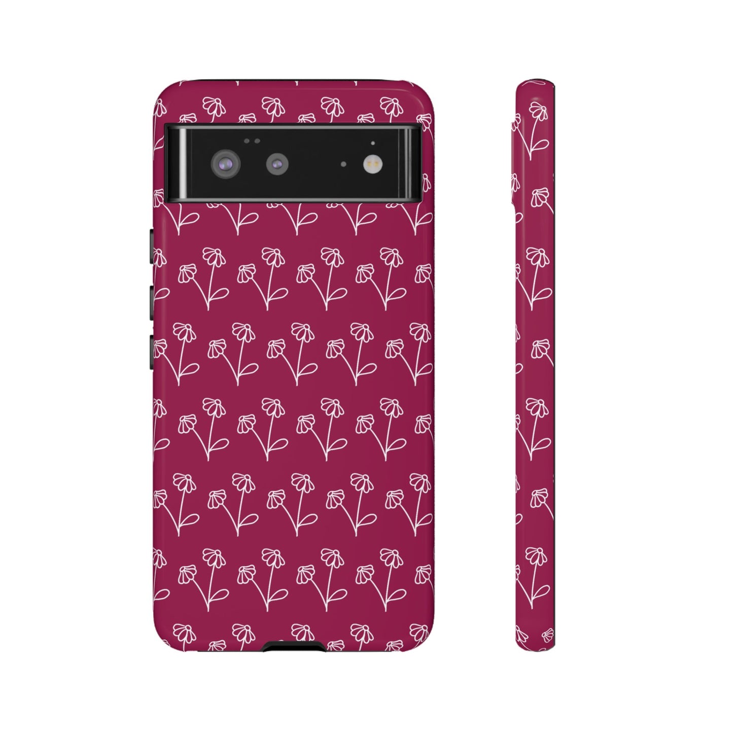 Doodle Flowers Phone Case Berry