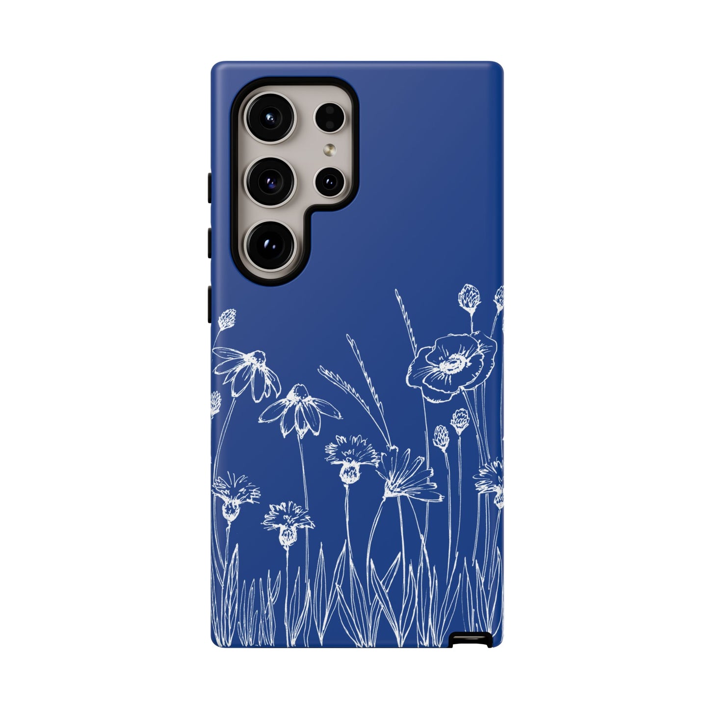 Doodle Flower Phone Case Blue