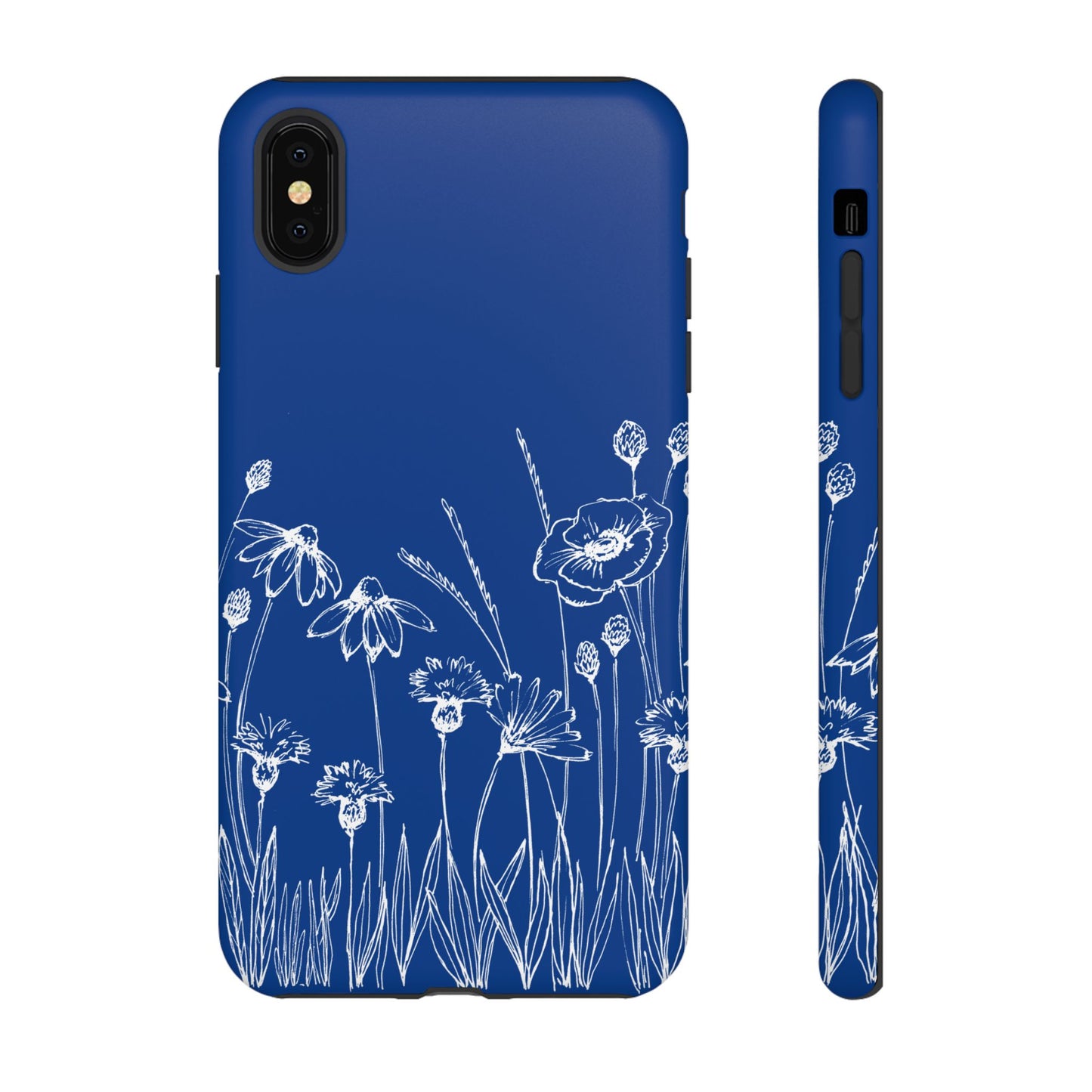 Doodle Flower Phone Case Blue