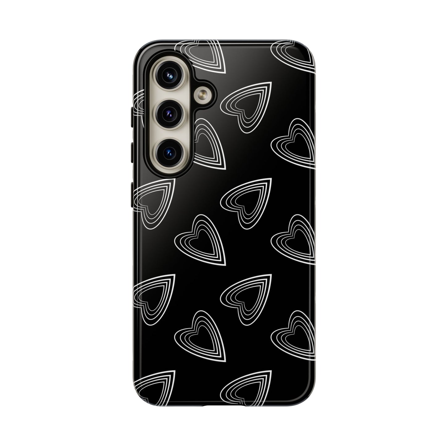 Hearts Phone Case Black