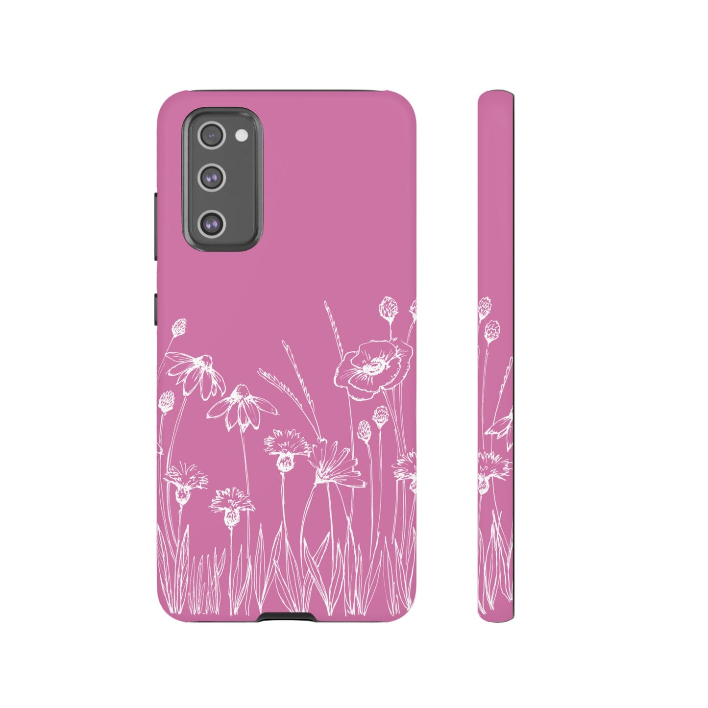 Doodle Flower Phone Case Pink