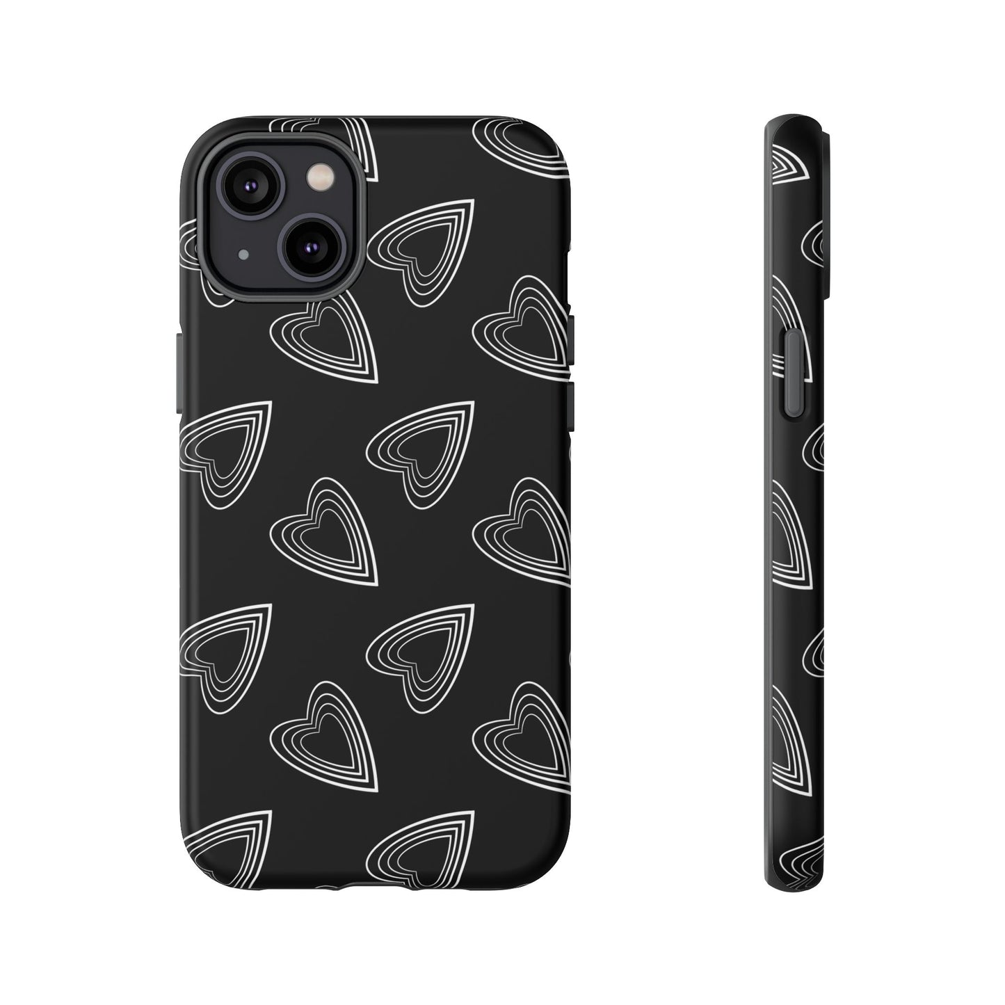 Hearts Phone Case Black