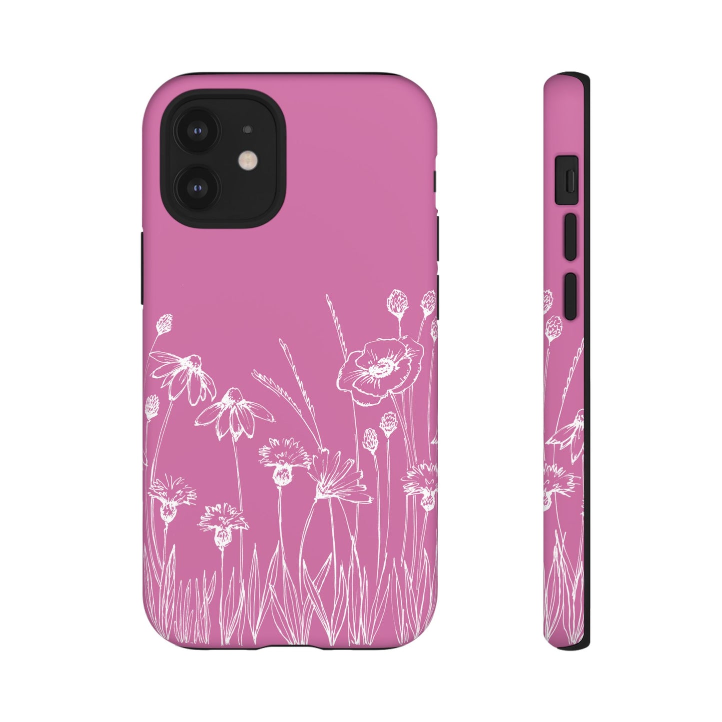 Doodle Flower Phone Case Pink