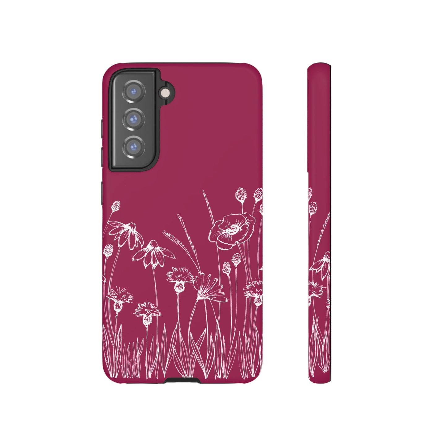 Doodle Flower Phone Case Berry