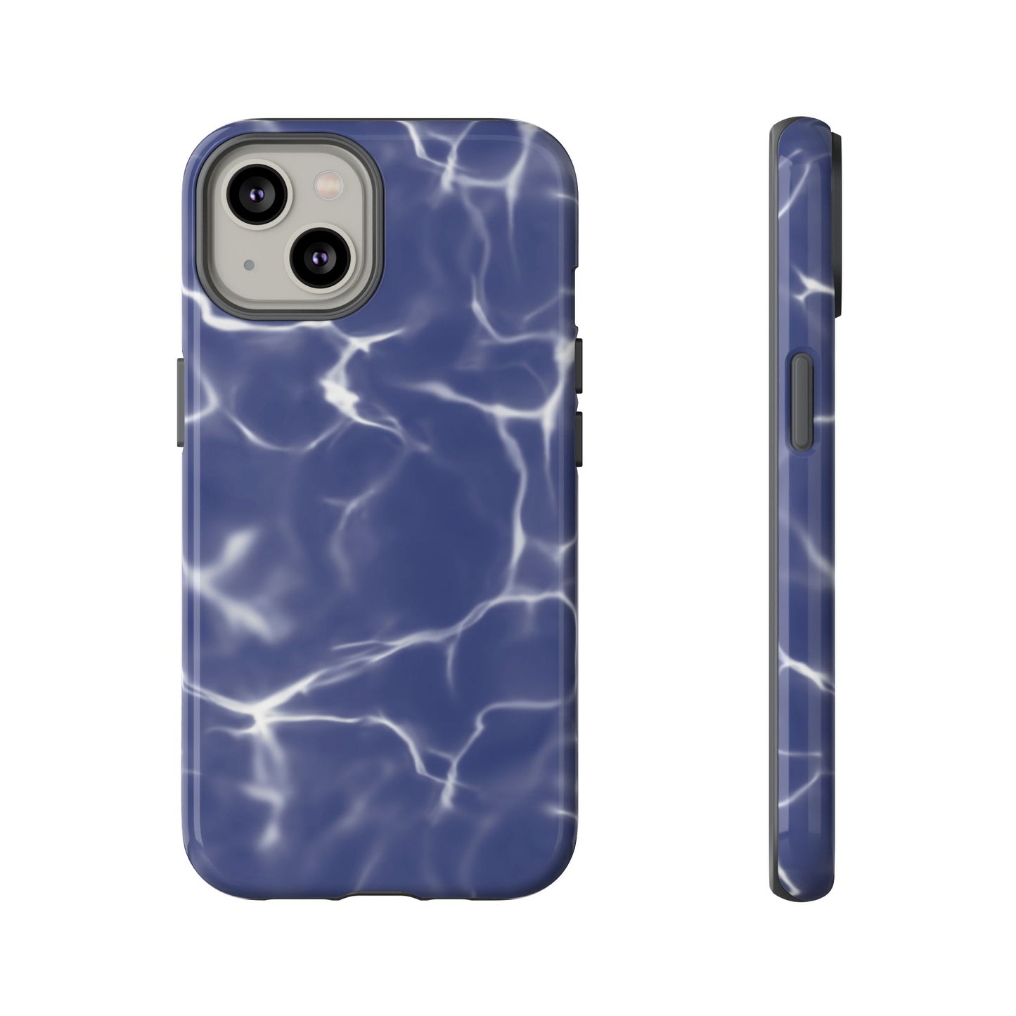 Marble Print Phone Case Dark Blue