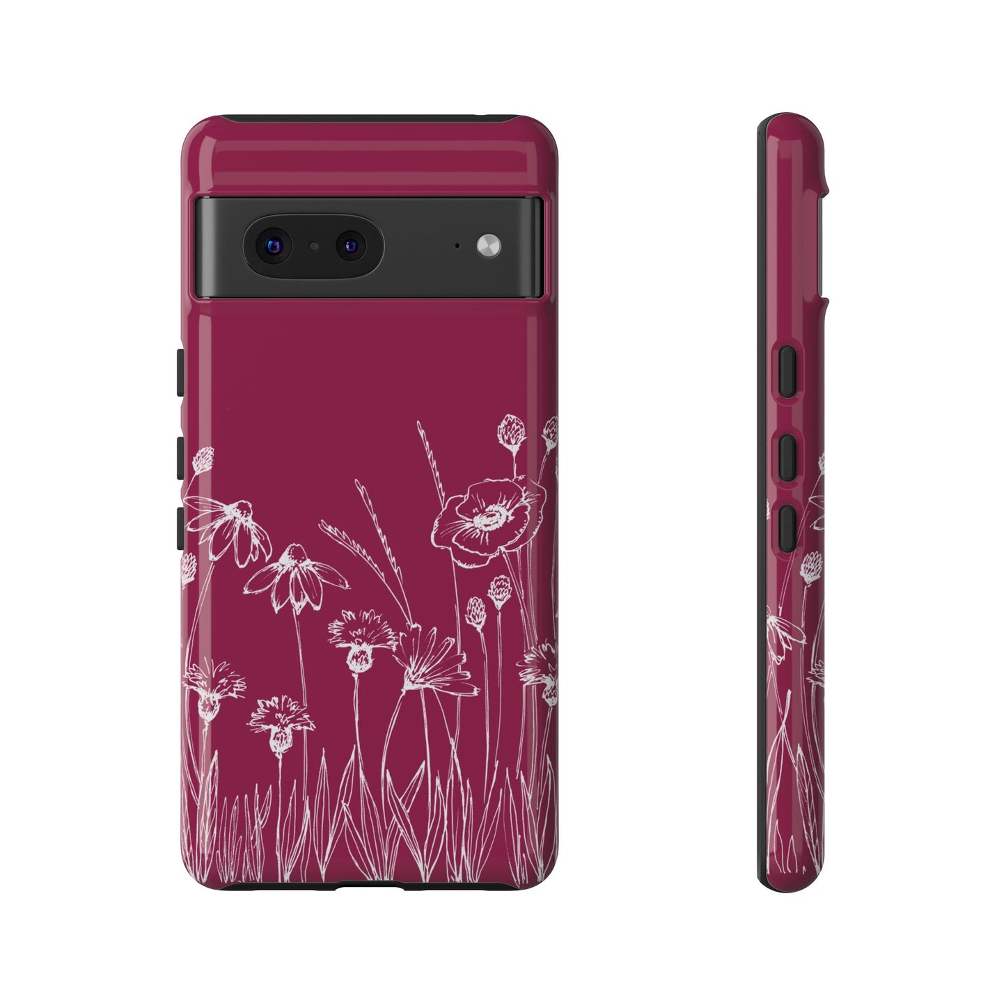 Doodle Flower Phone Case Berry