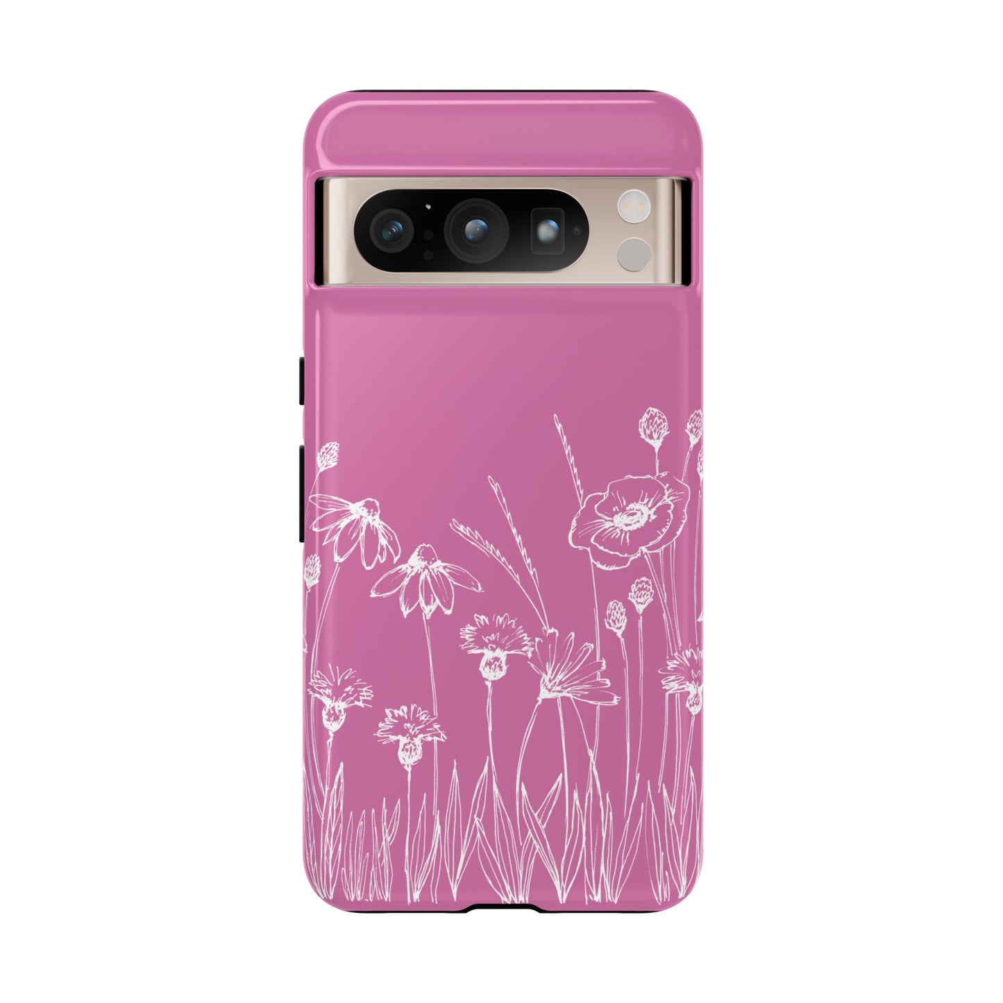 Doodle Flower Phone Case Pink