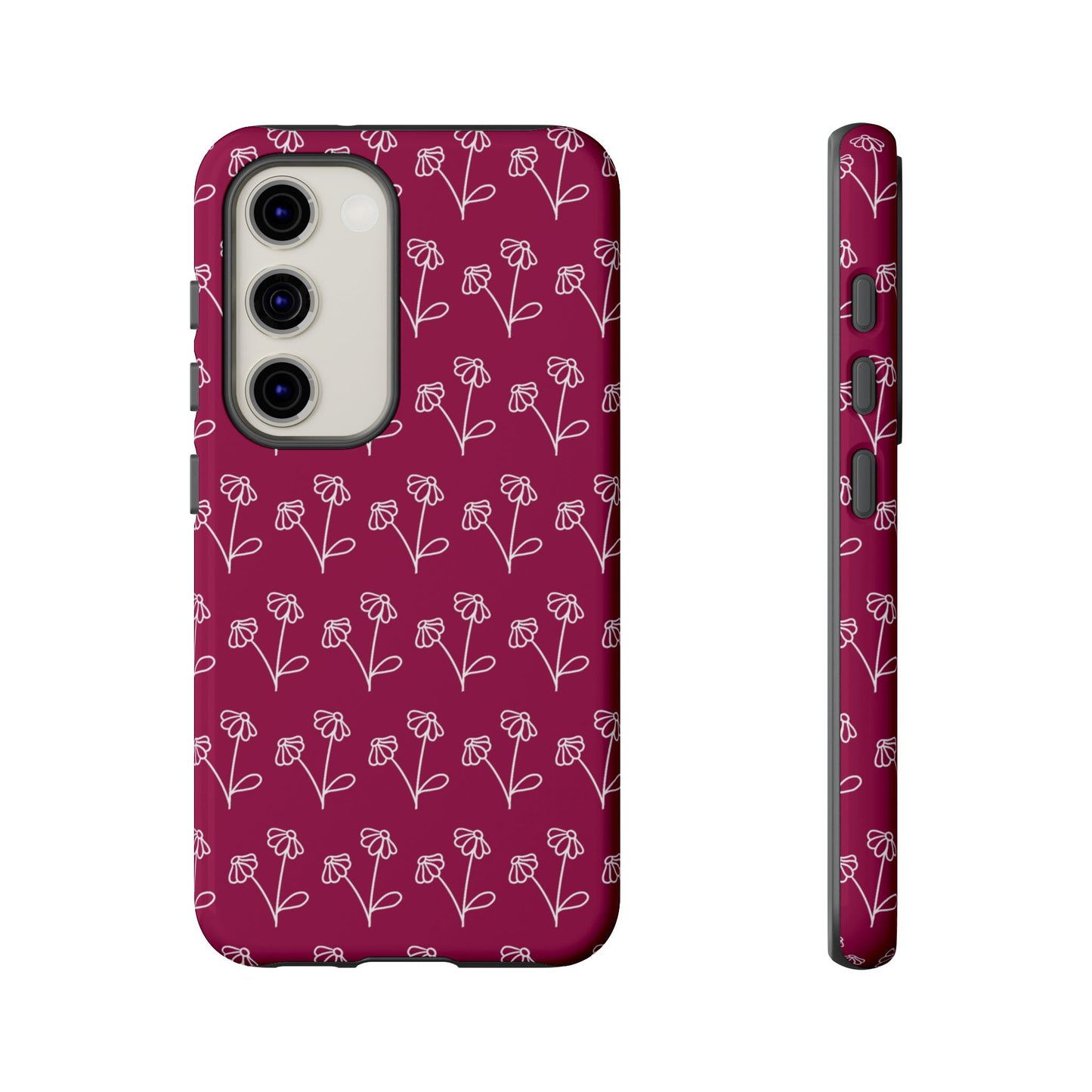 Doodle Flowers Phone Case Berry