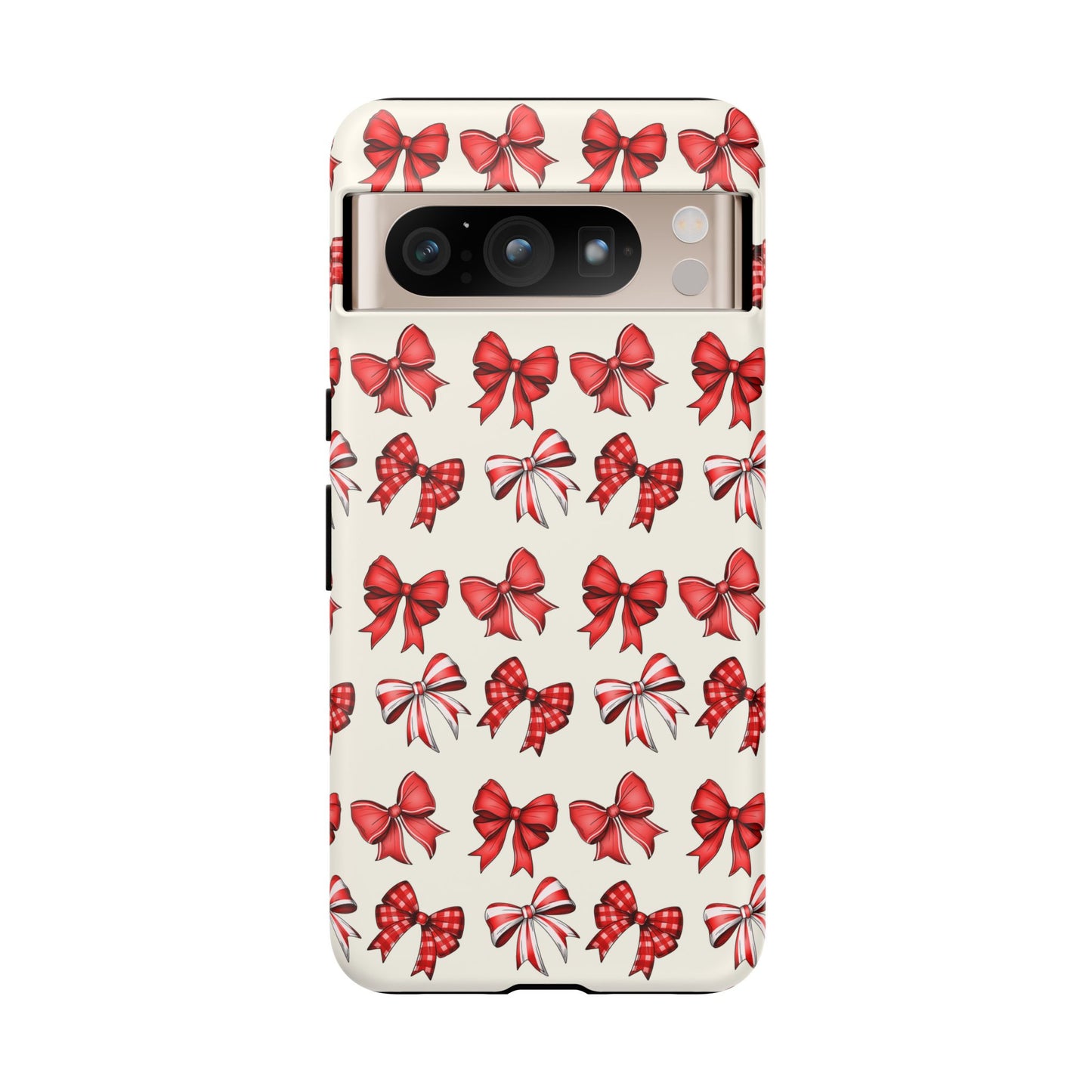 Christmas Bow Phone Case Cream