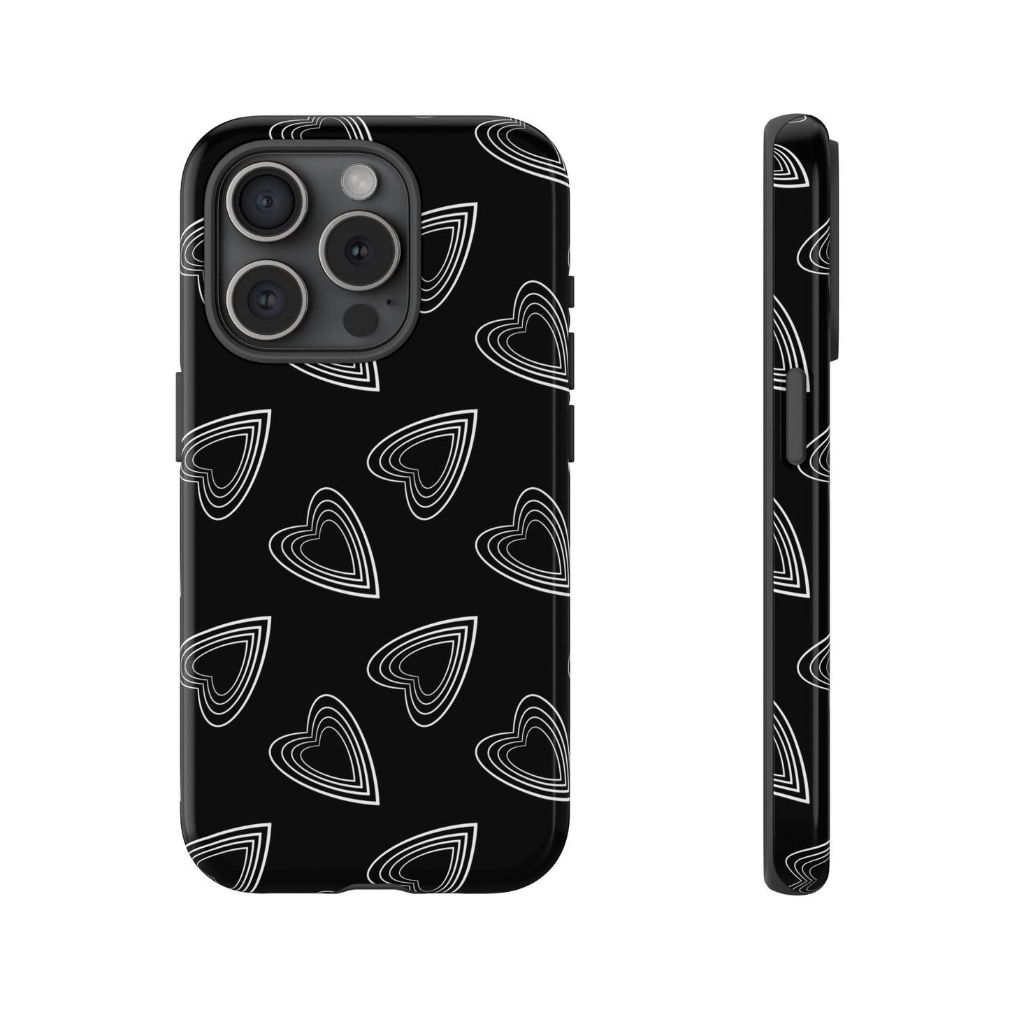 Hearts Phone Case Black