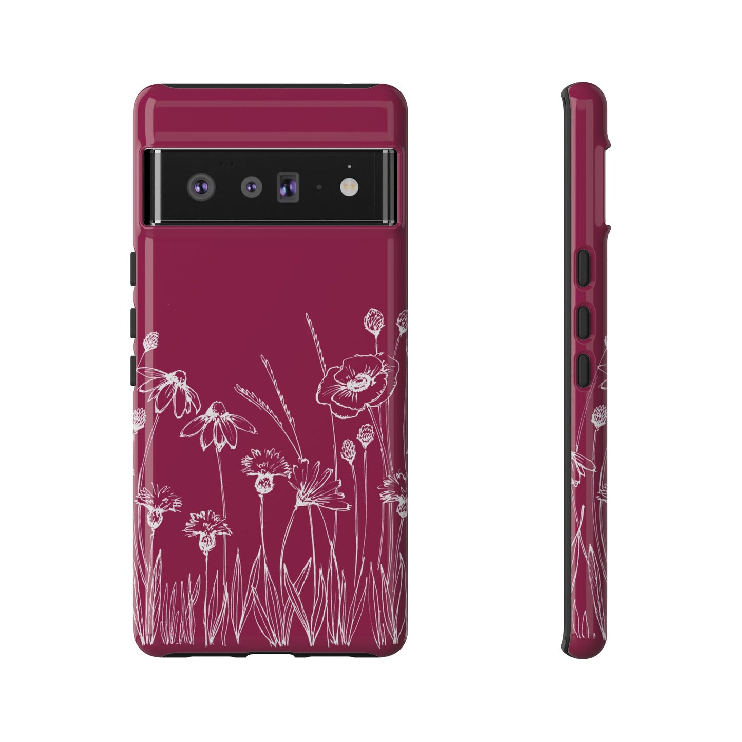 Doodle Flower Phone Case Berry