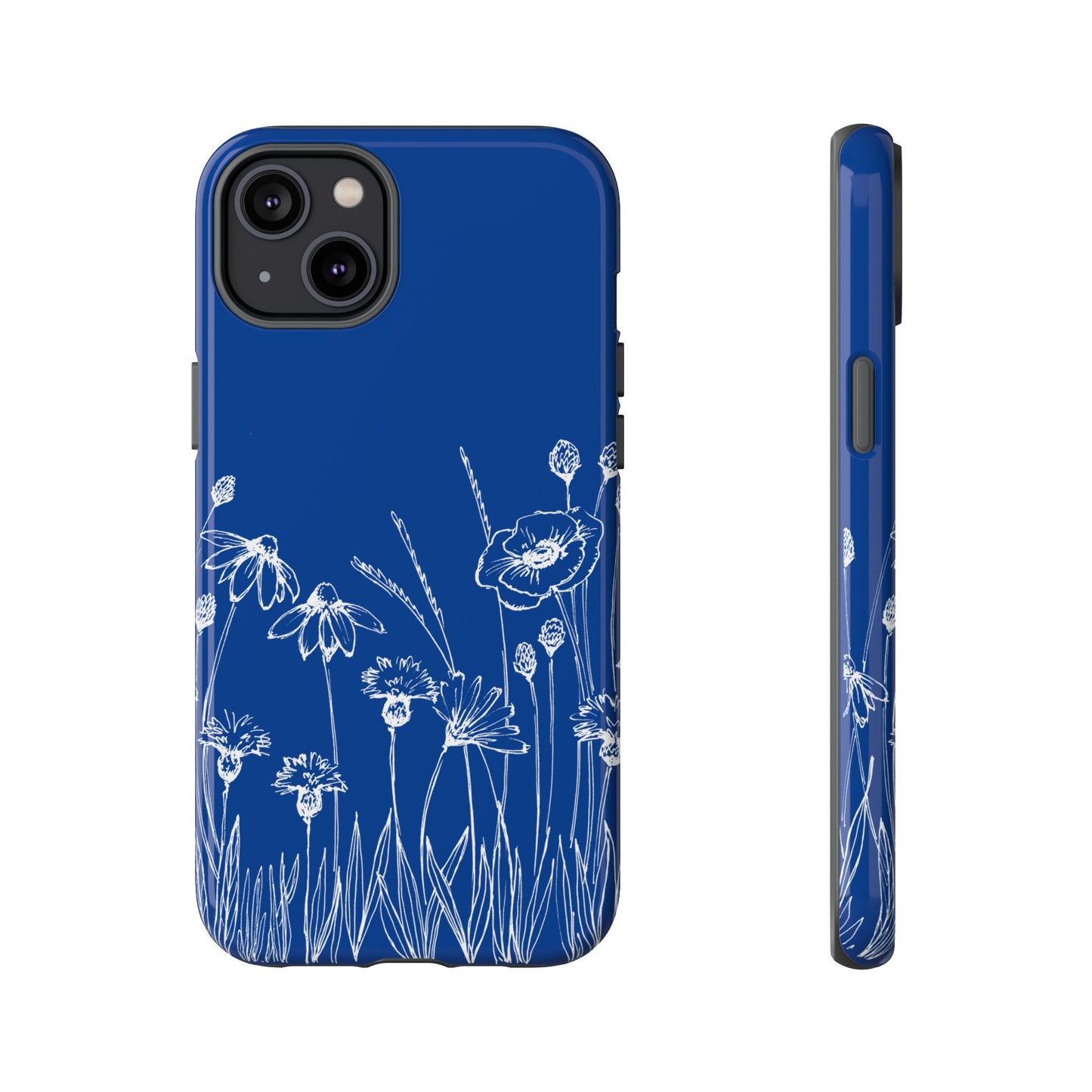 Doodle Flower Phone Case Blue