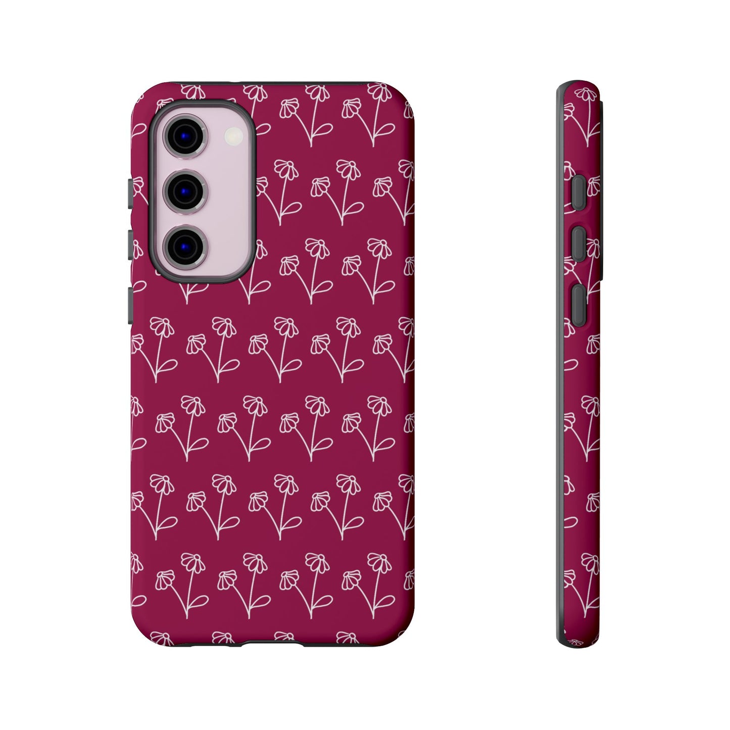 Doodle Flowers Phone Case Berry