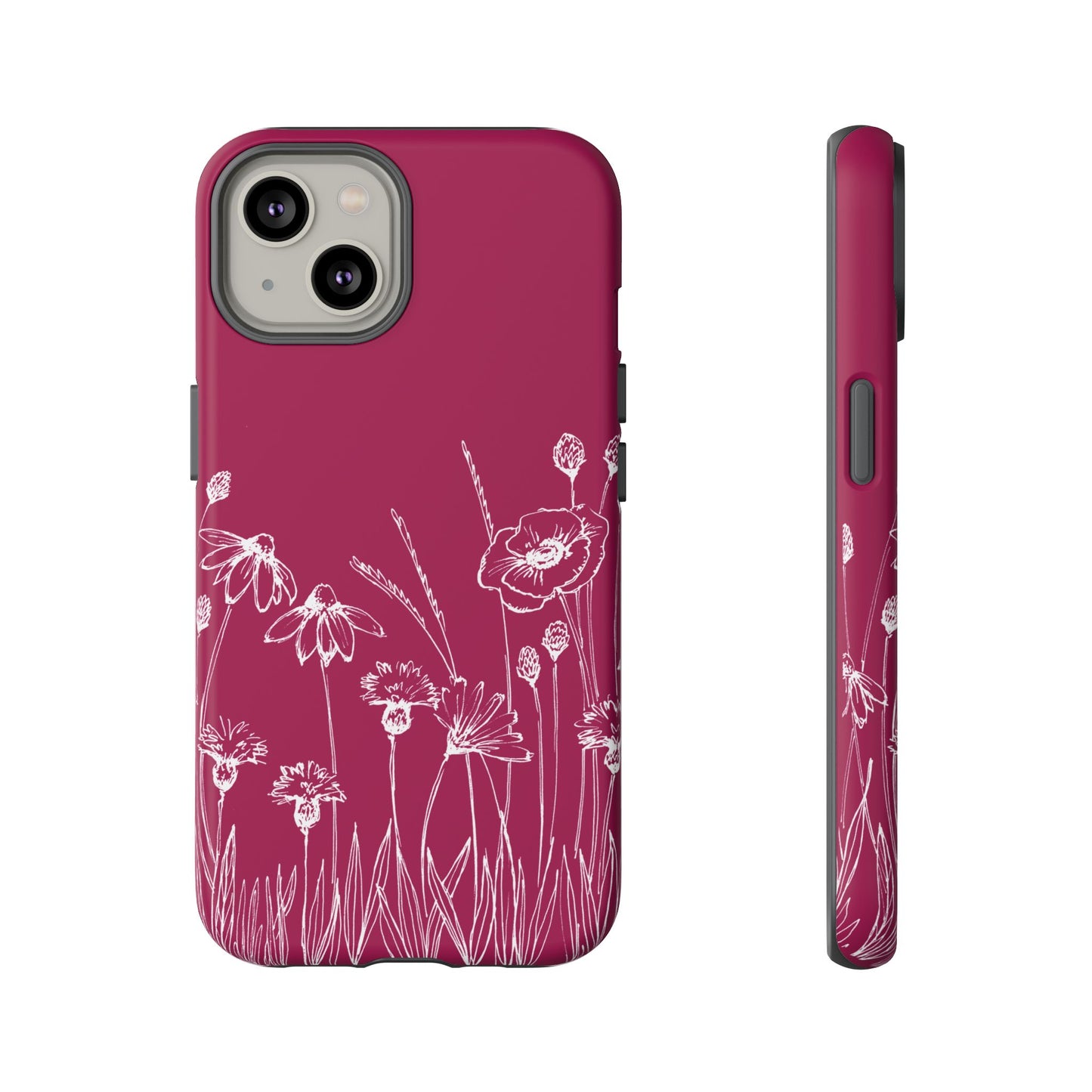 Doodle Flower Phone Case Berry