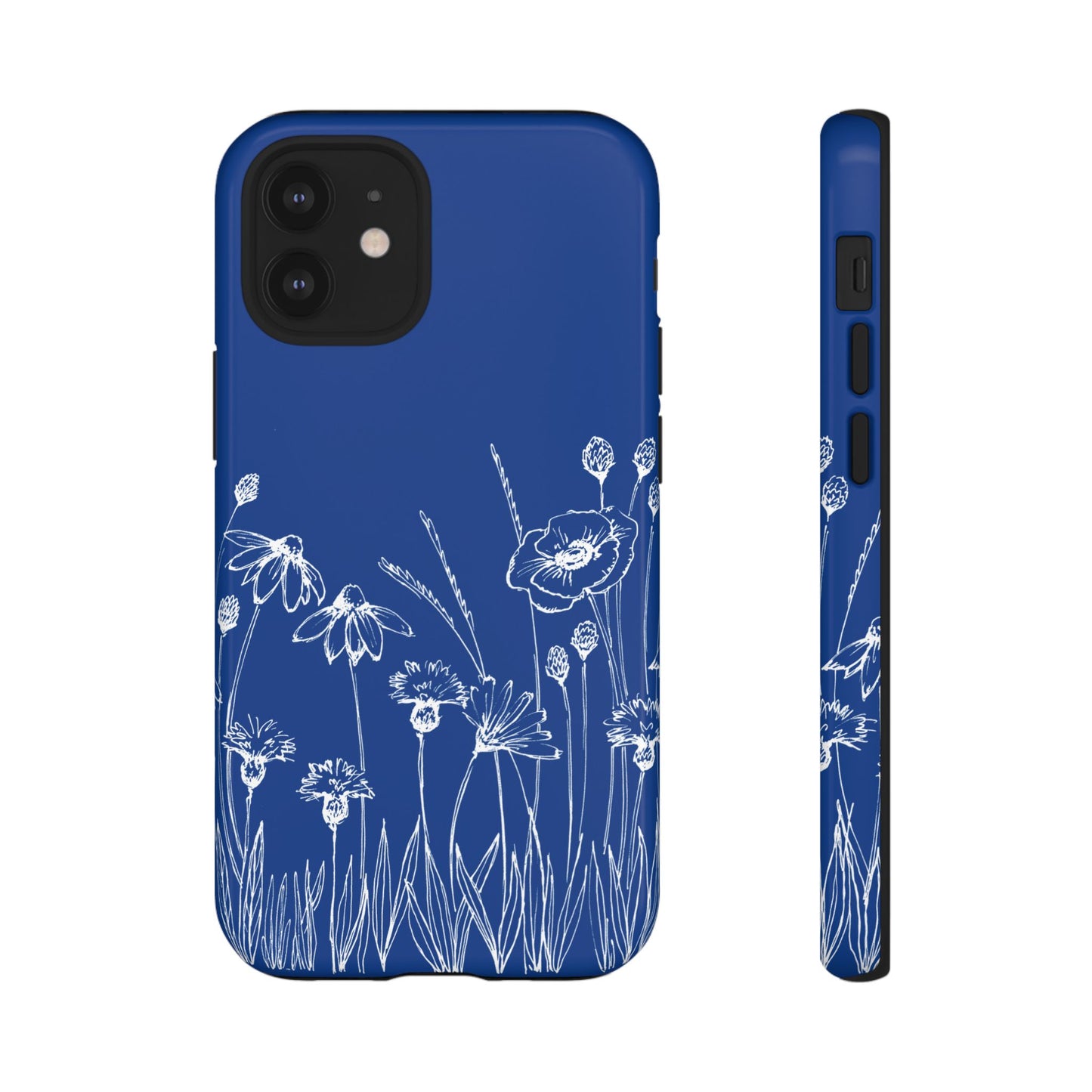 Doodle Flower Phone Case Blue