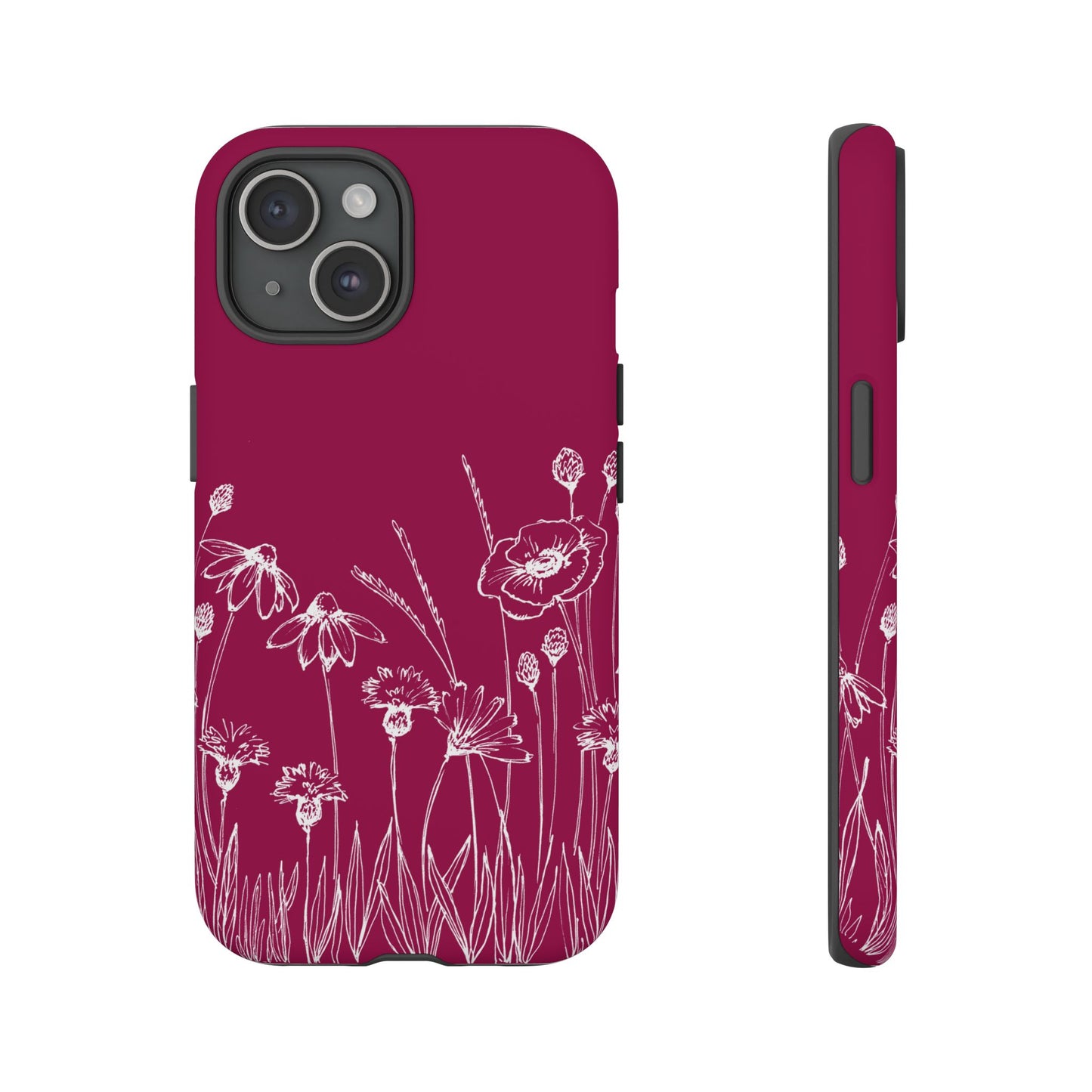 Doodle Flower Phone Case Berry