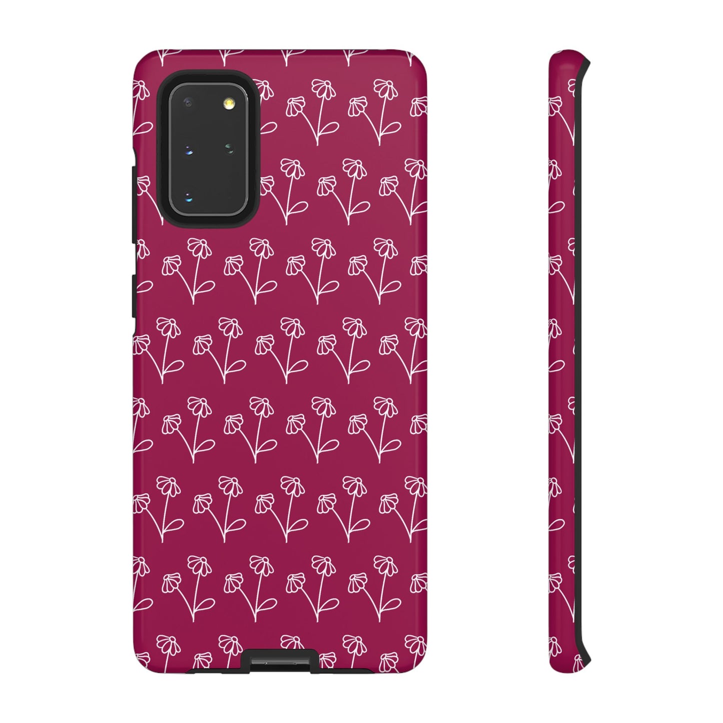 Doodle Flowers Phone Case Berry