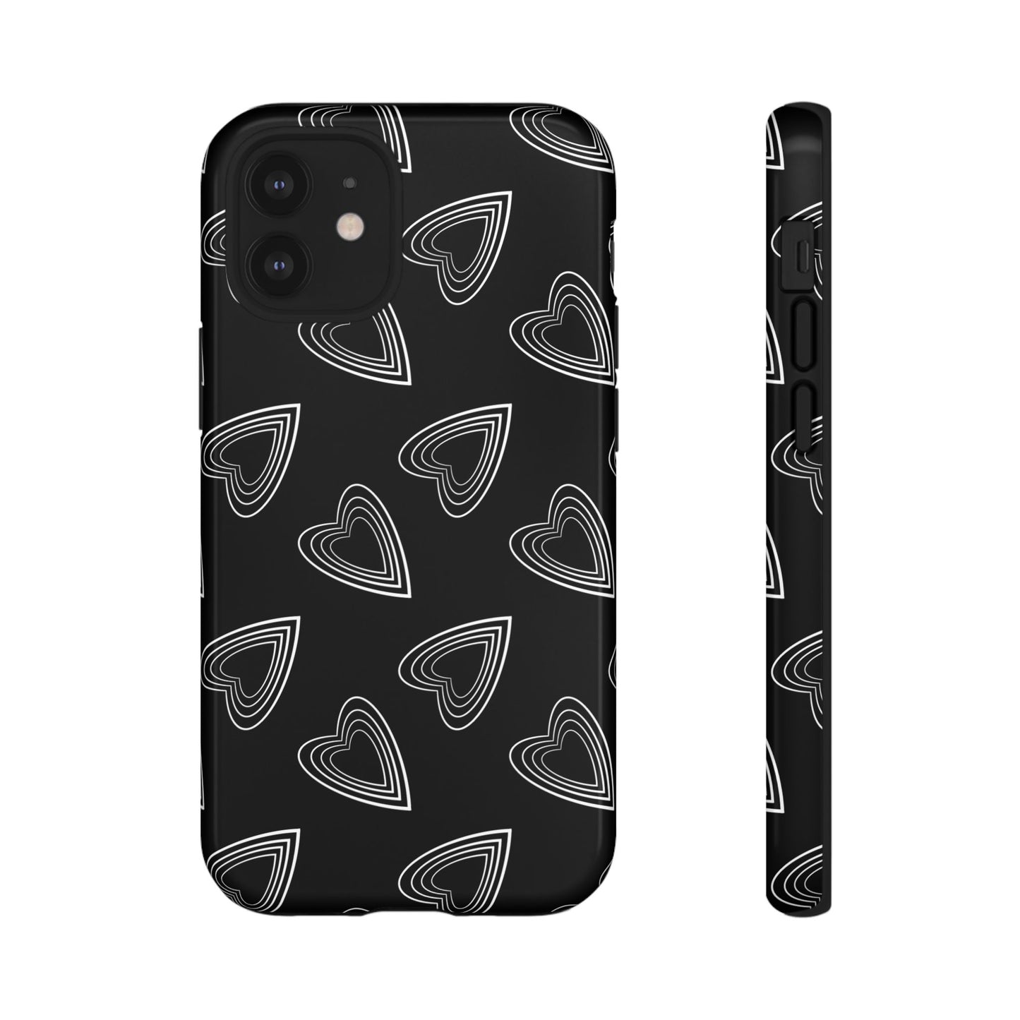 Hearts Phone Case Black