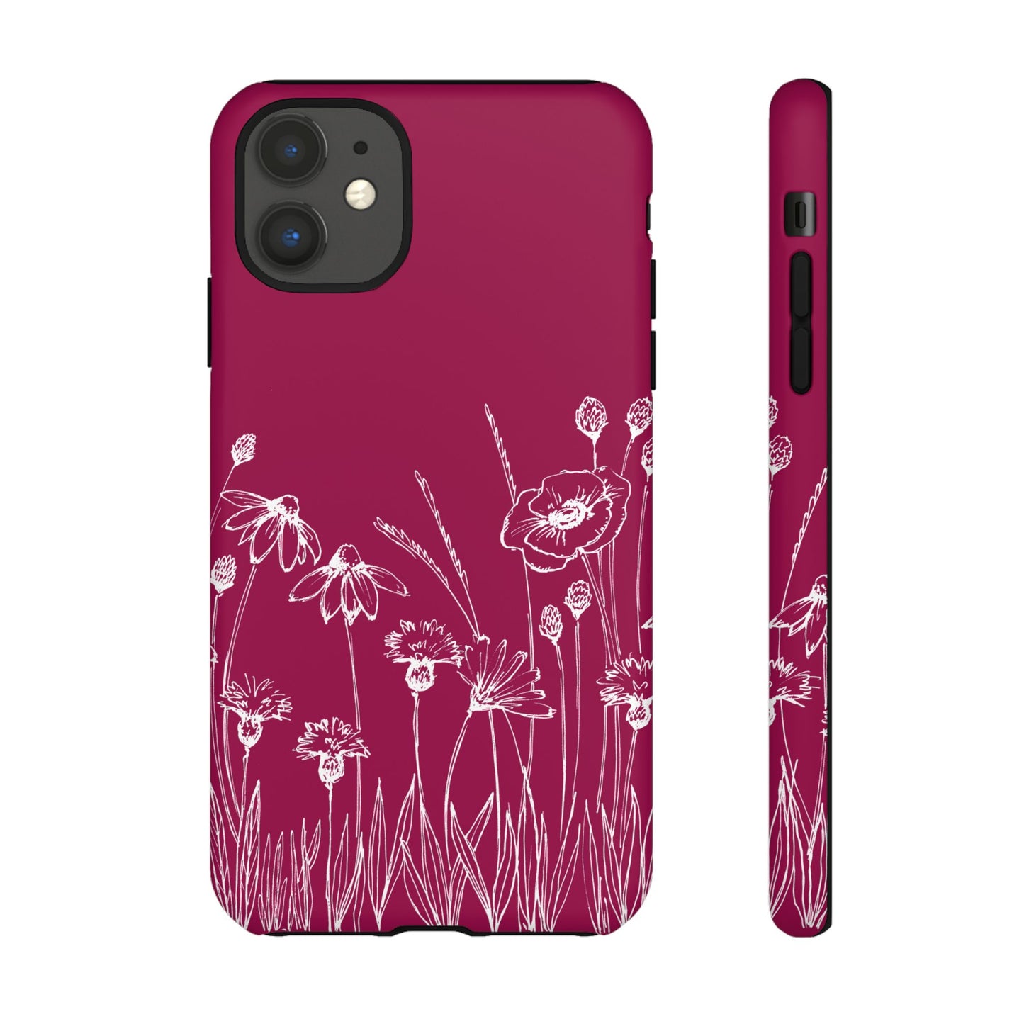 Doodle Flower Phone Case Berry