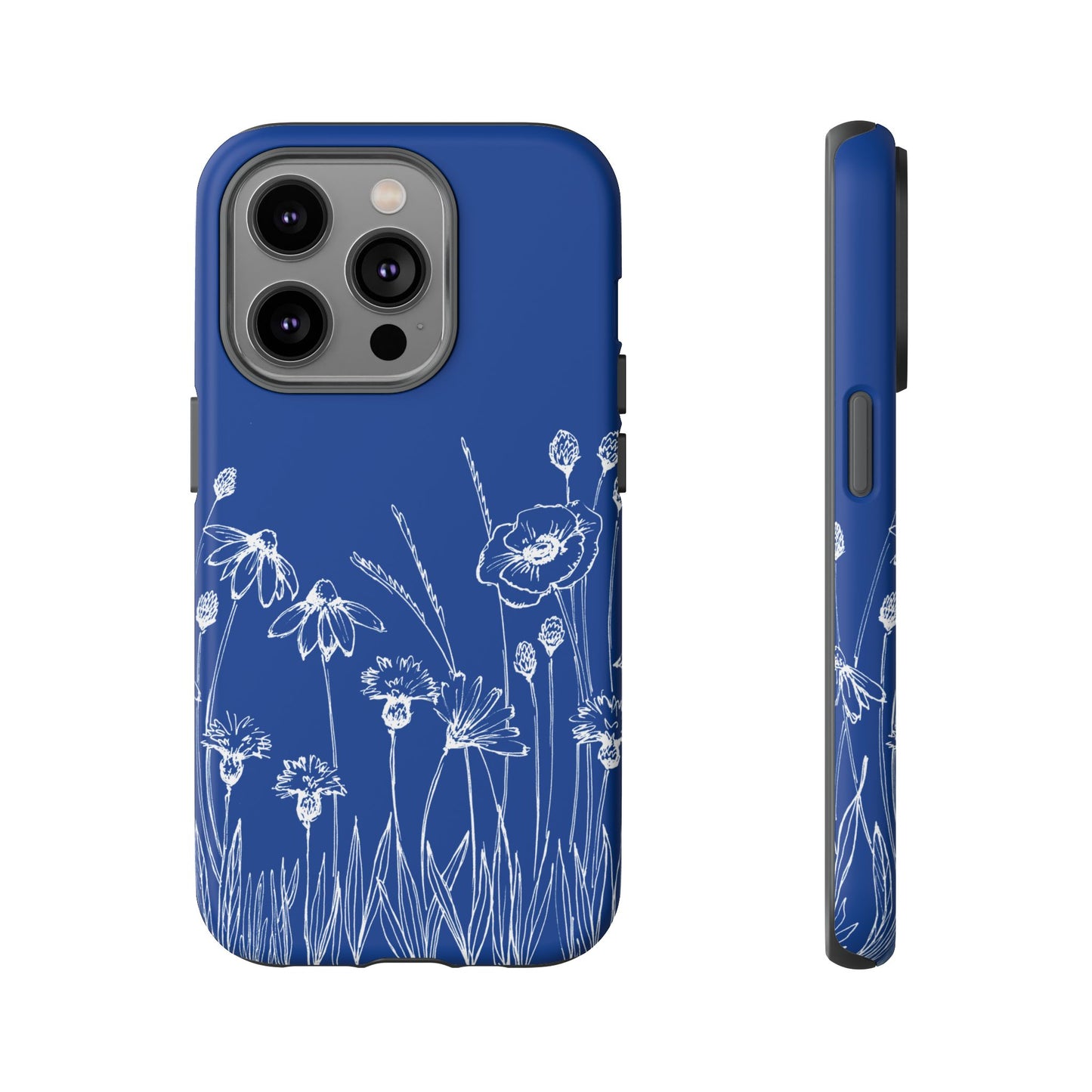 Doodle Flower Phone Case Blue