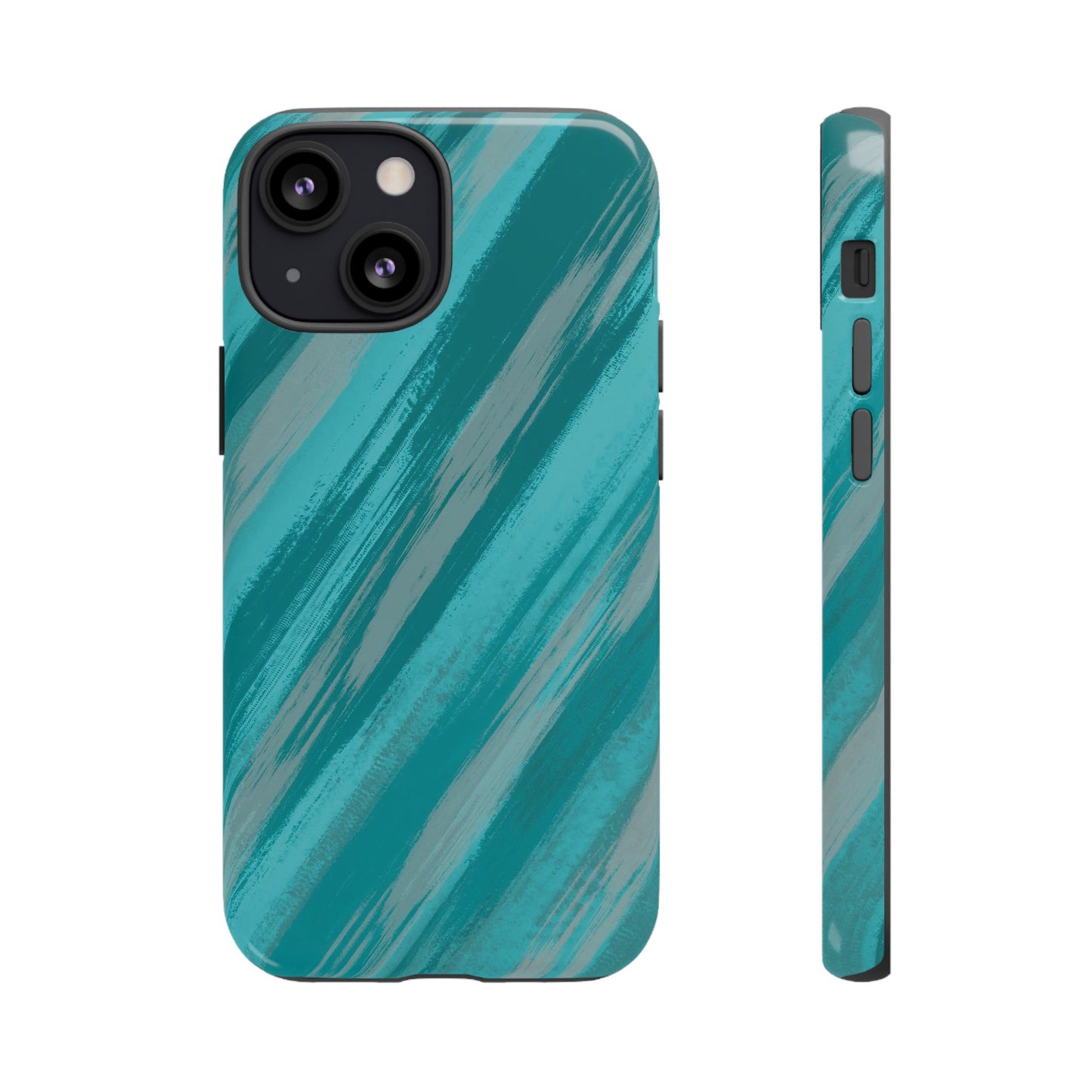 Striped Phone Case Aqua