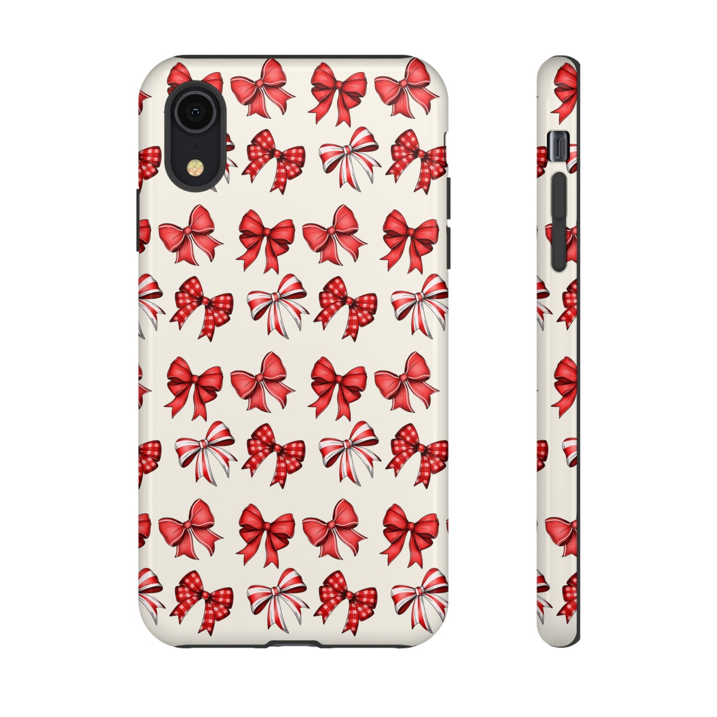 Christmas Bow Phone Case Cream