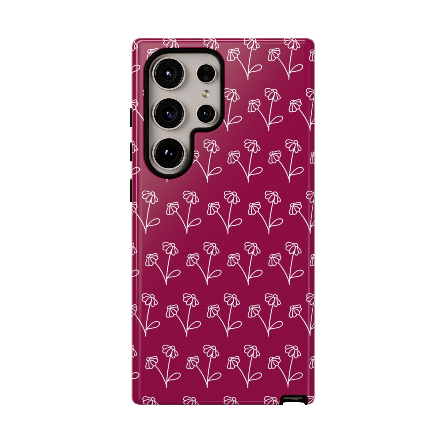 Doodle Flowers Phone Case Berry